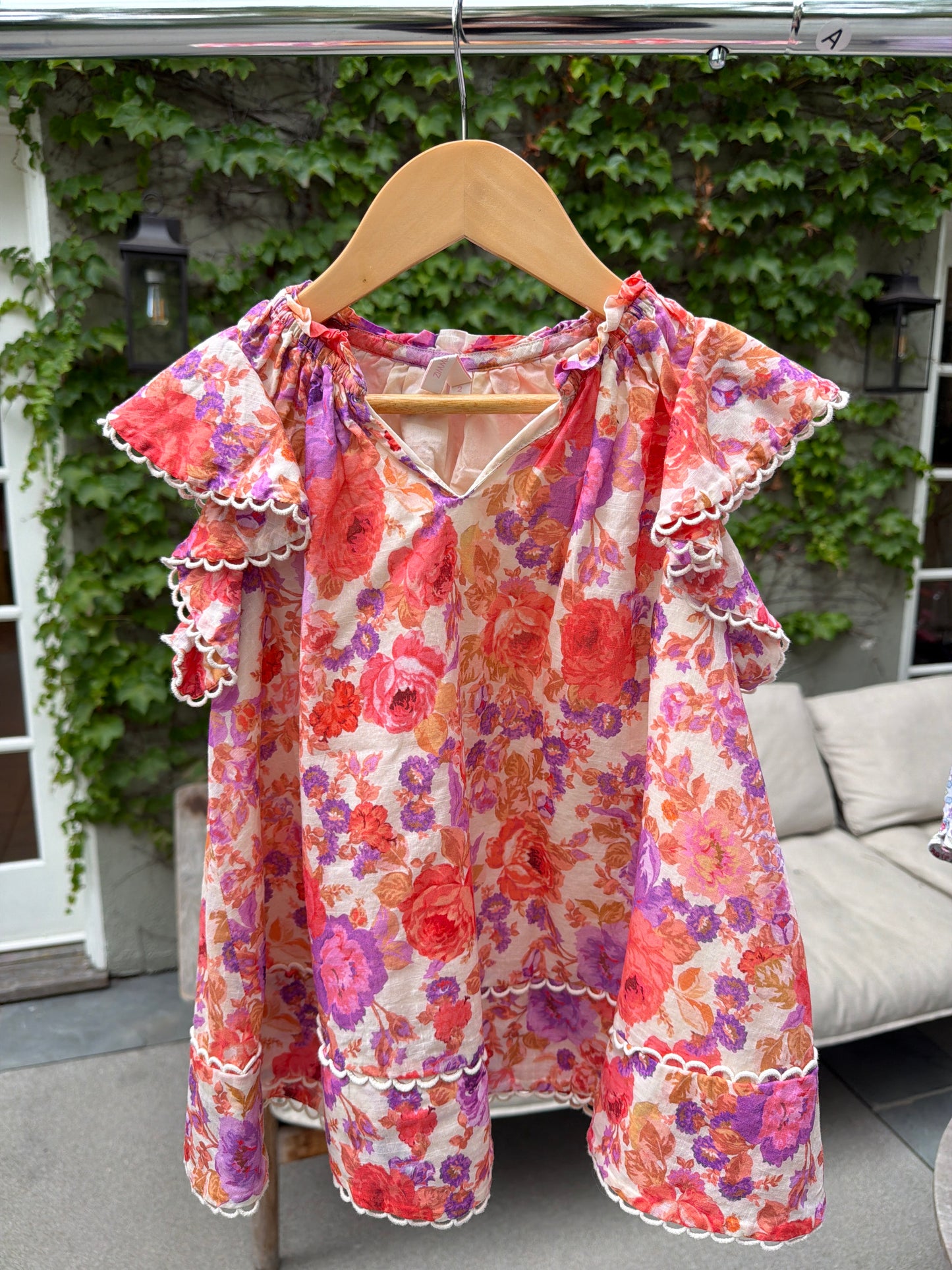 ZIMMERMAN Pink/Purple Flora Dress, Size:2Y