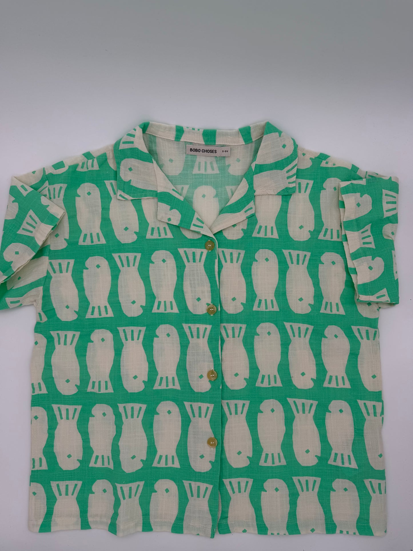 BOBO CHOSES Green Fish Button Down