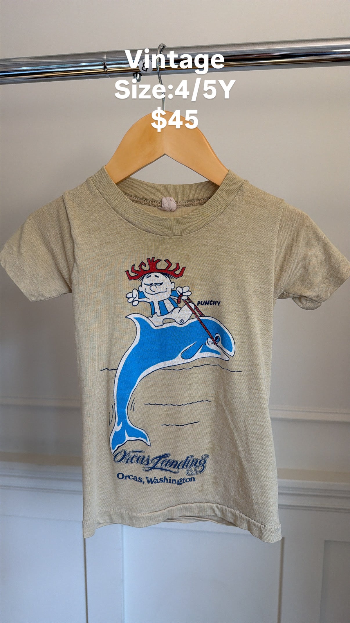 Vintage Punchy Orcas Washington t-shirt, 4/5Y