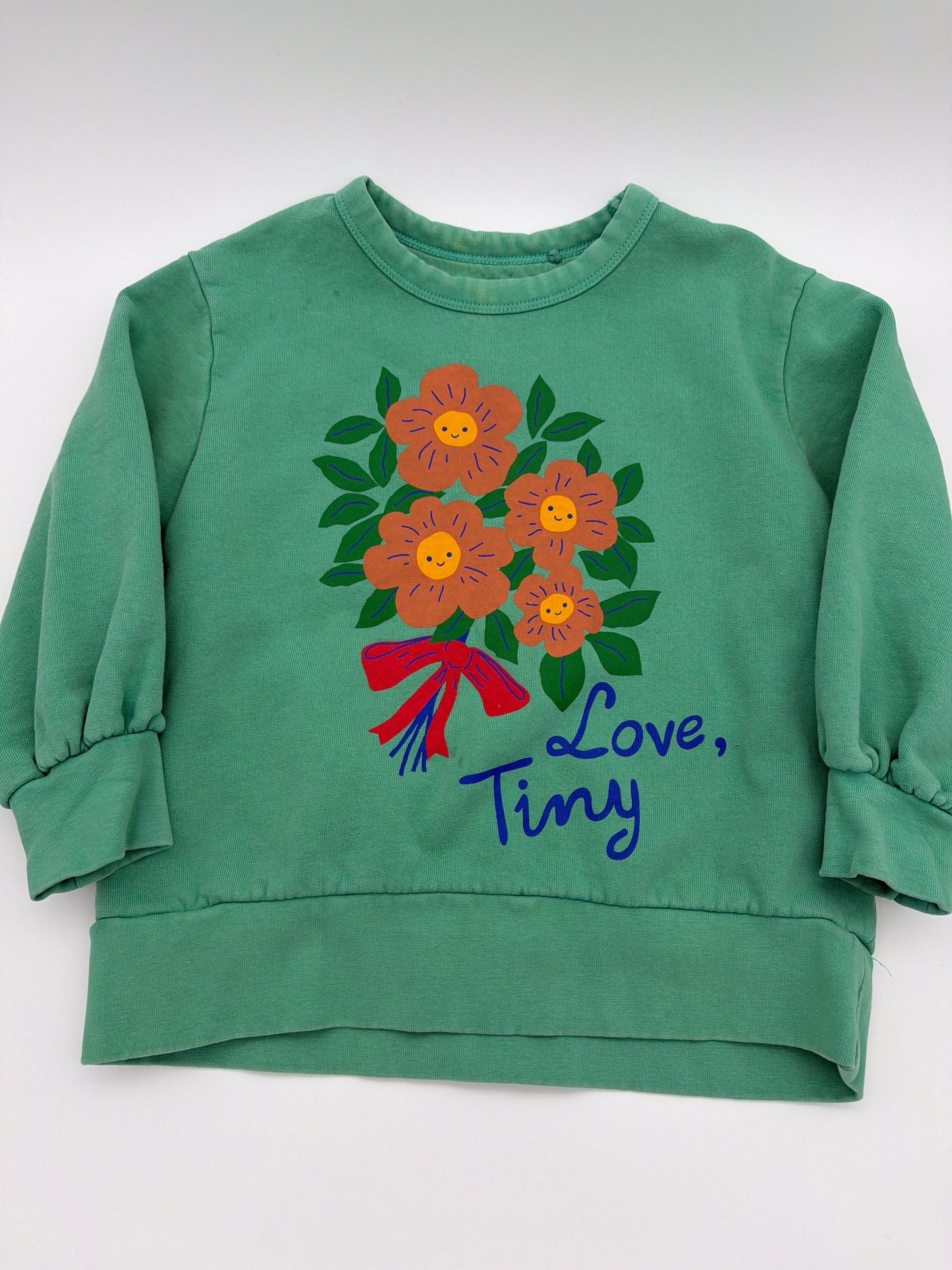 TINYCOTTONS Green Flower Sweatshirt,size:6Y