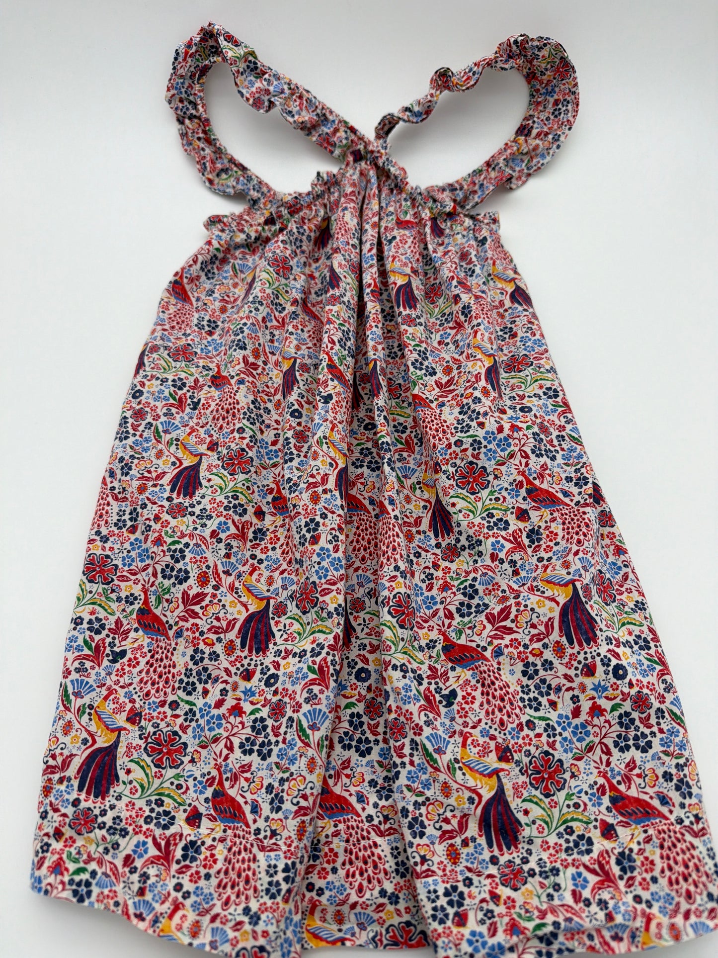 Liberty for crewcuts multi peacock dress,size:4/5Y