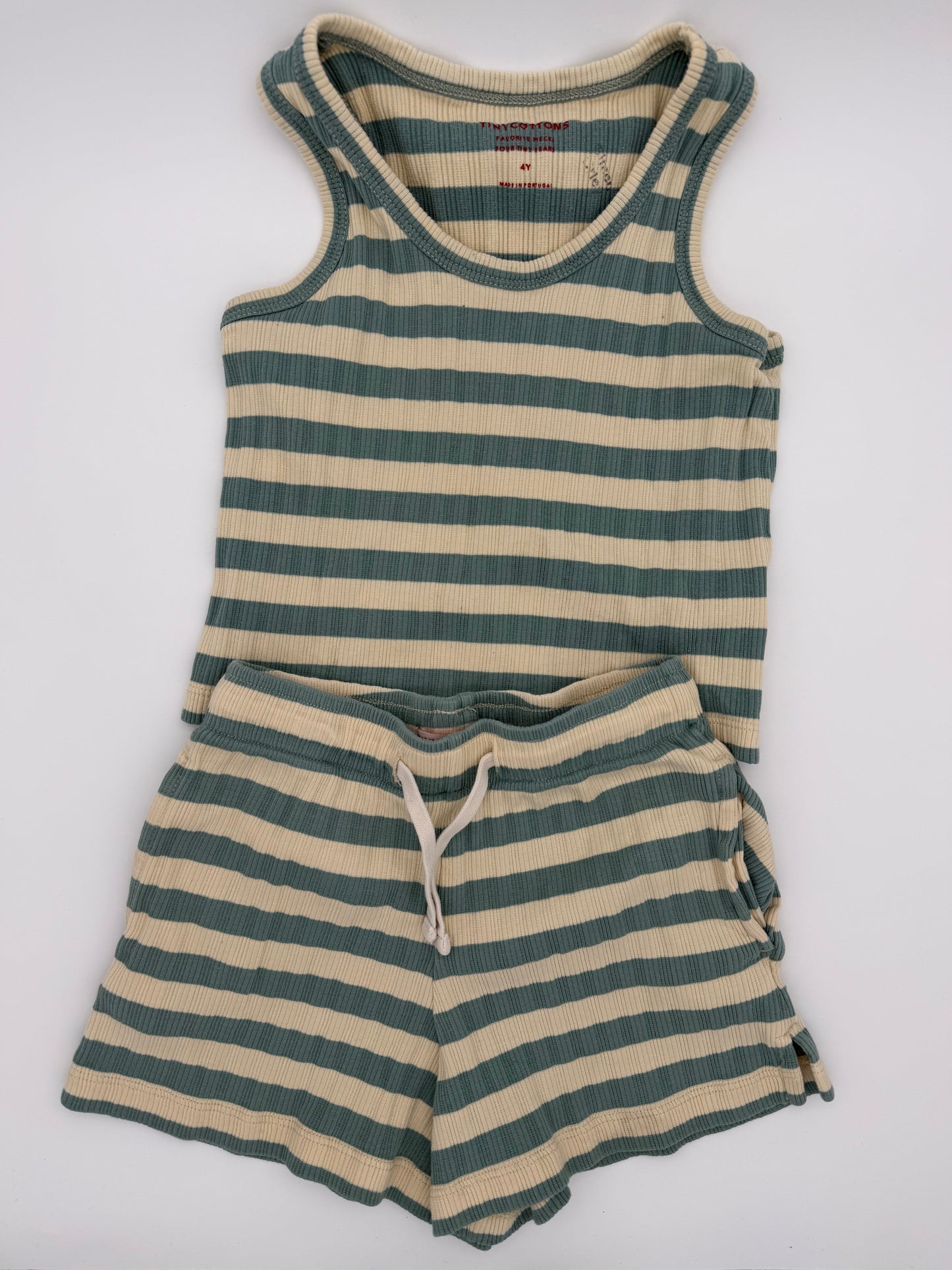 TINYCOTTONS blue/cream Stripe set