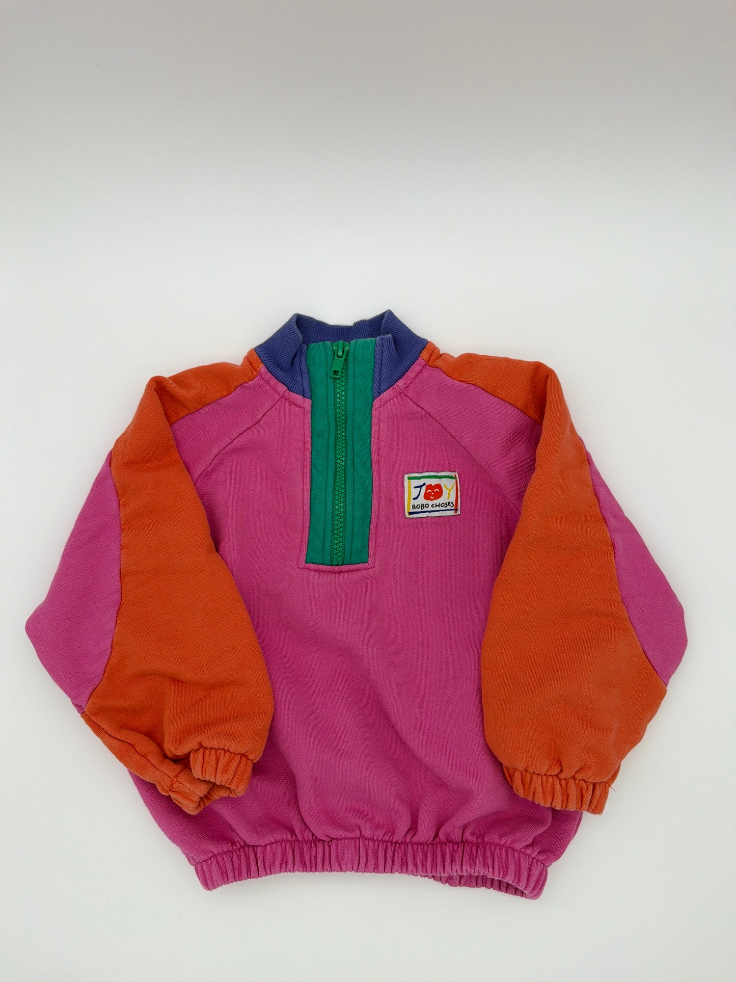 BOBO CHOSES multi half zip sweatshirt, size: 2-3Y