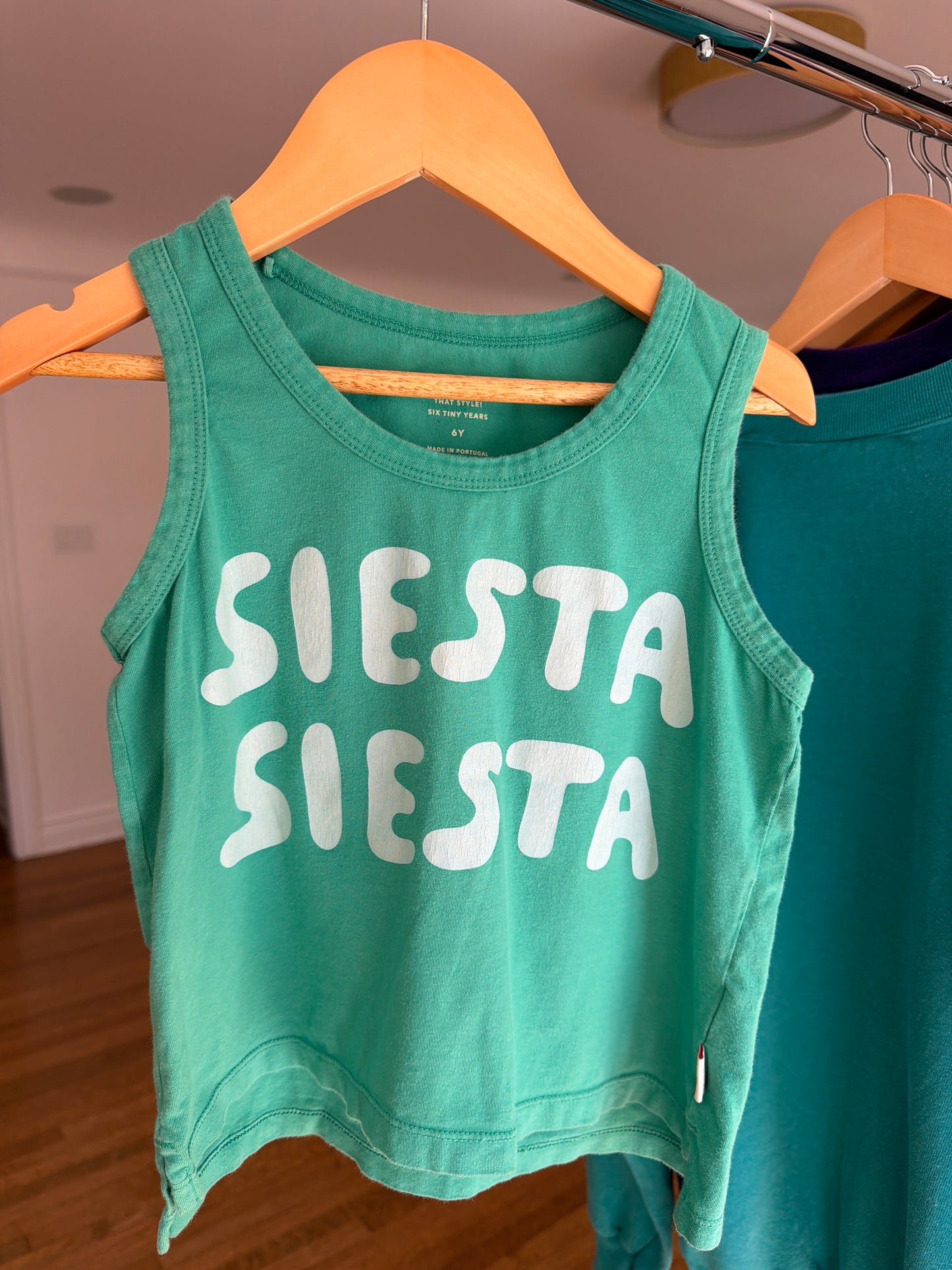 TINYCOTTONS green “Siesta” tank, size:6Y