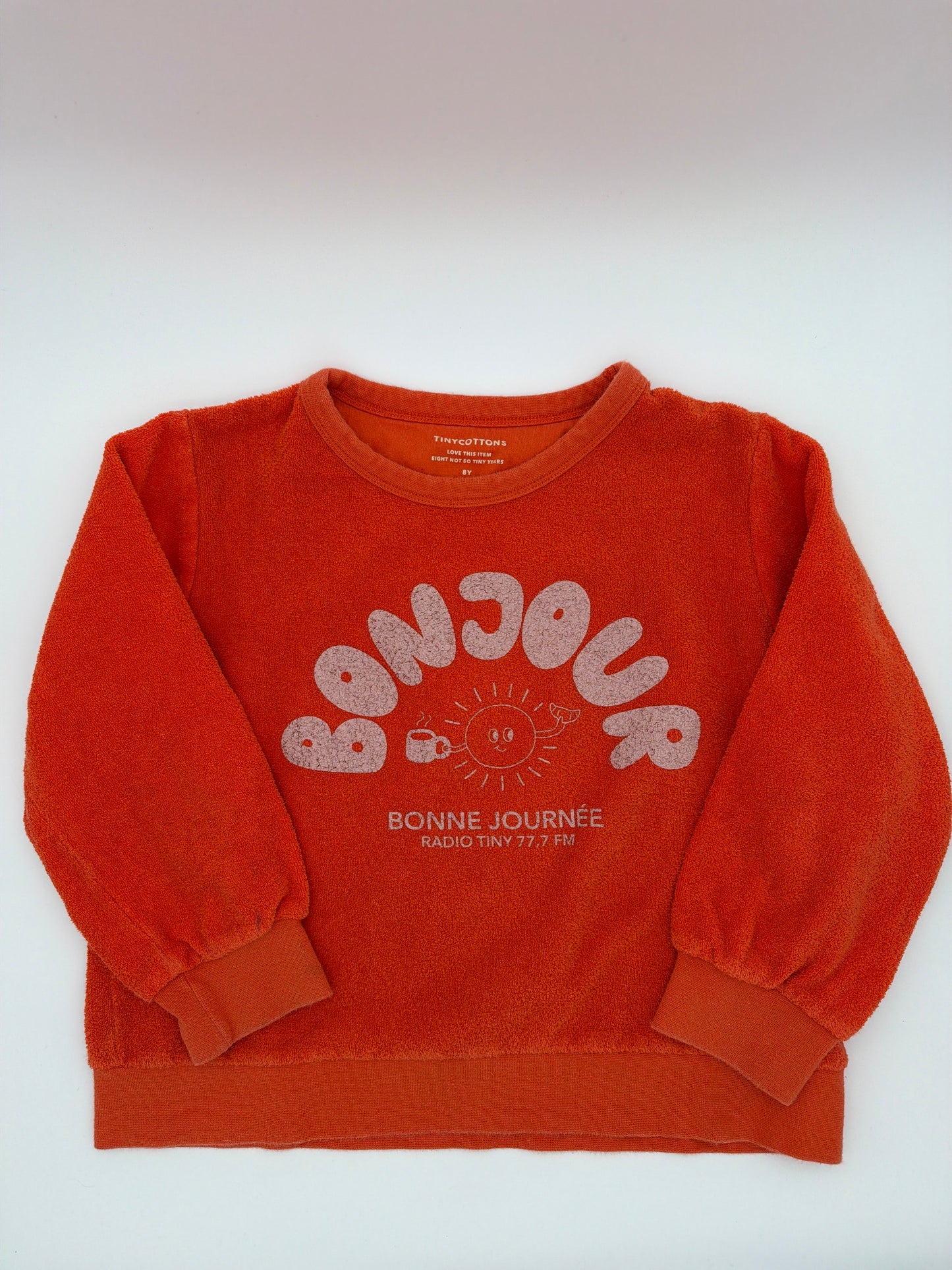 TINYCOTTONS red terrycloth bonjour sweatshirt