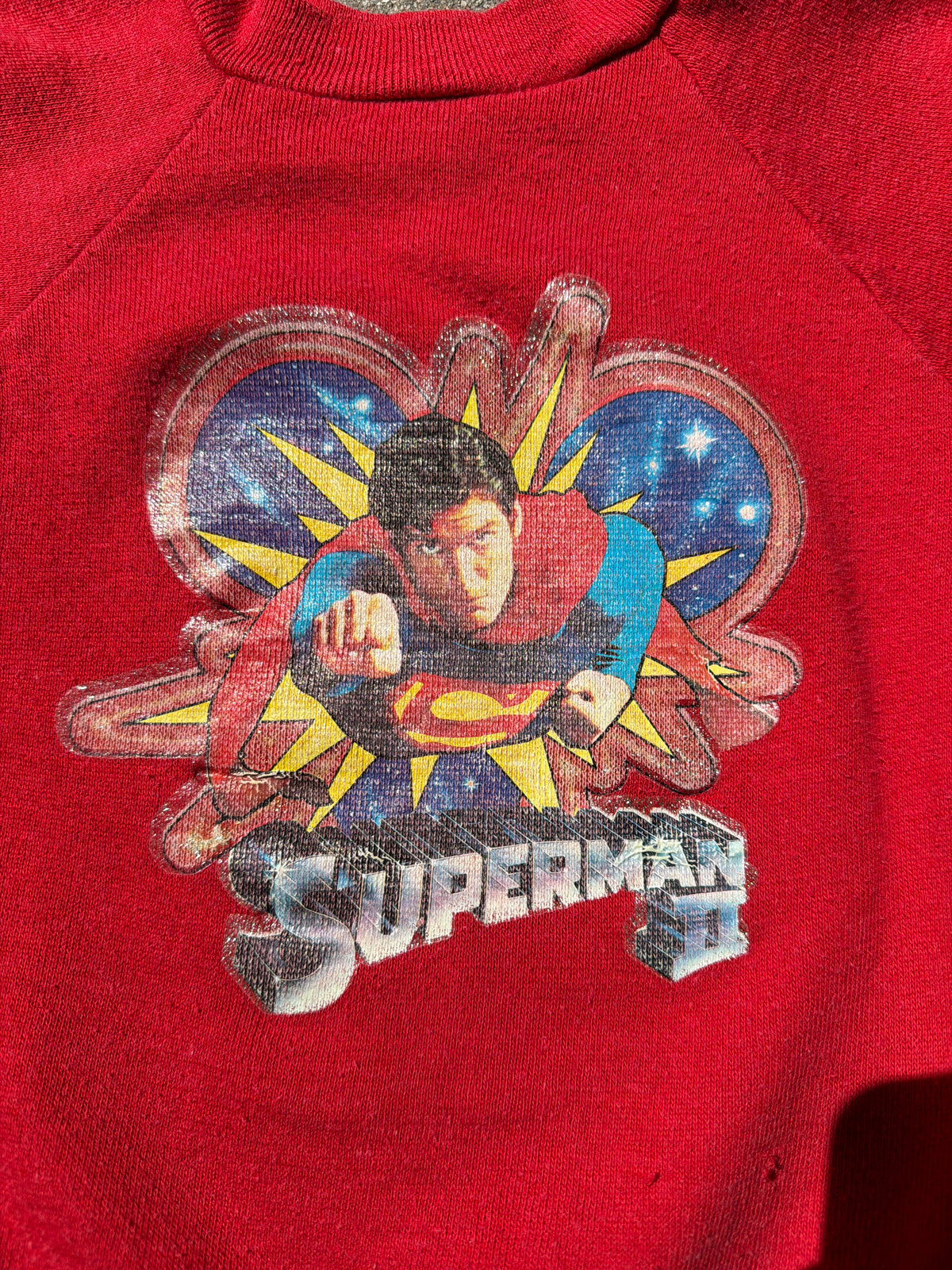 VNTG Red Superman II Sweatshirt, Size:7Y