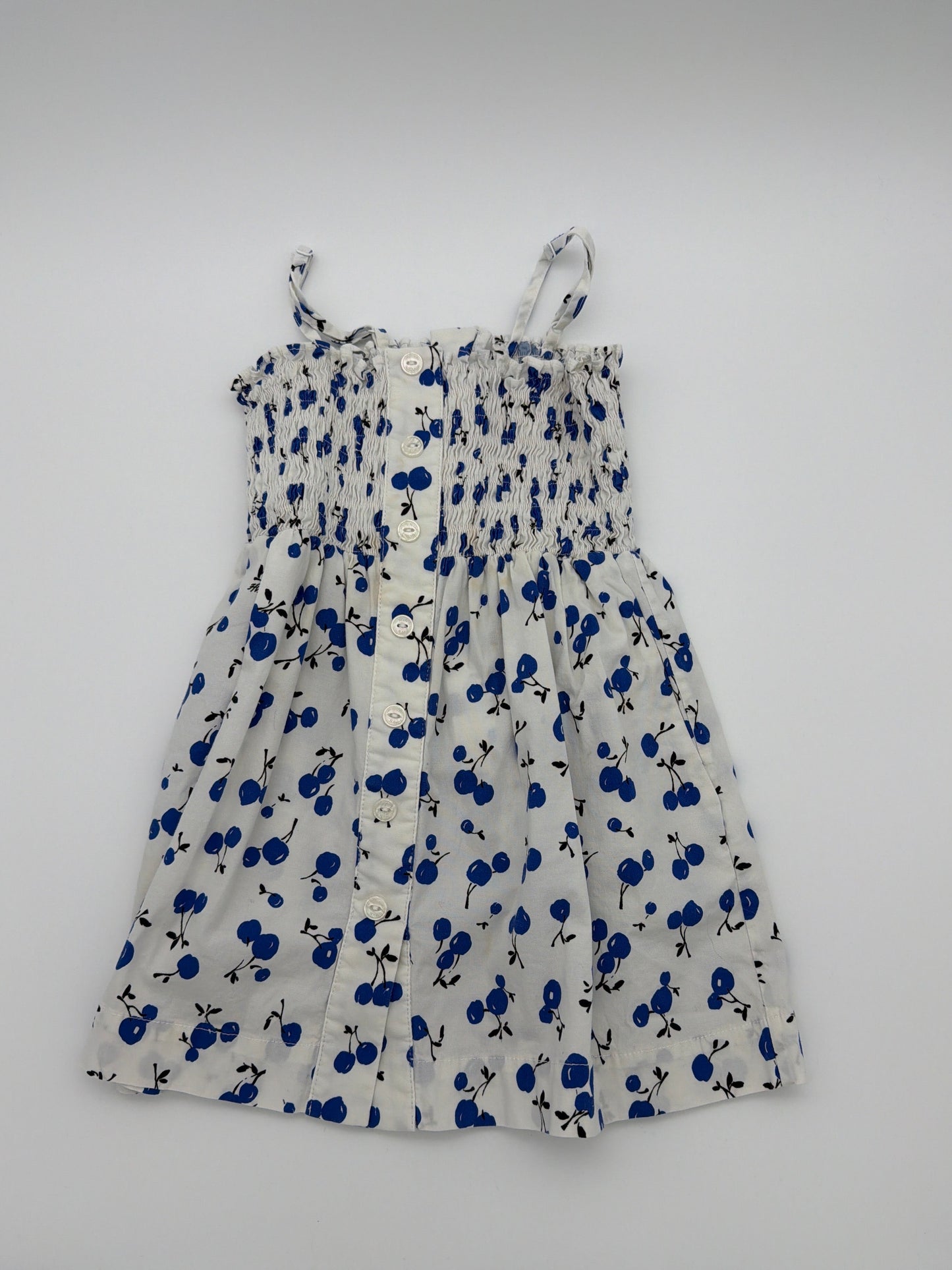 HVN Laurel Cotton Dress Blue Floral, Size: 2Y