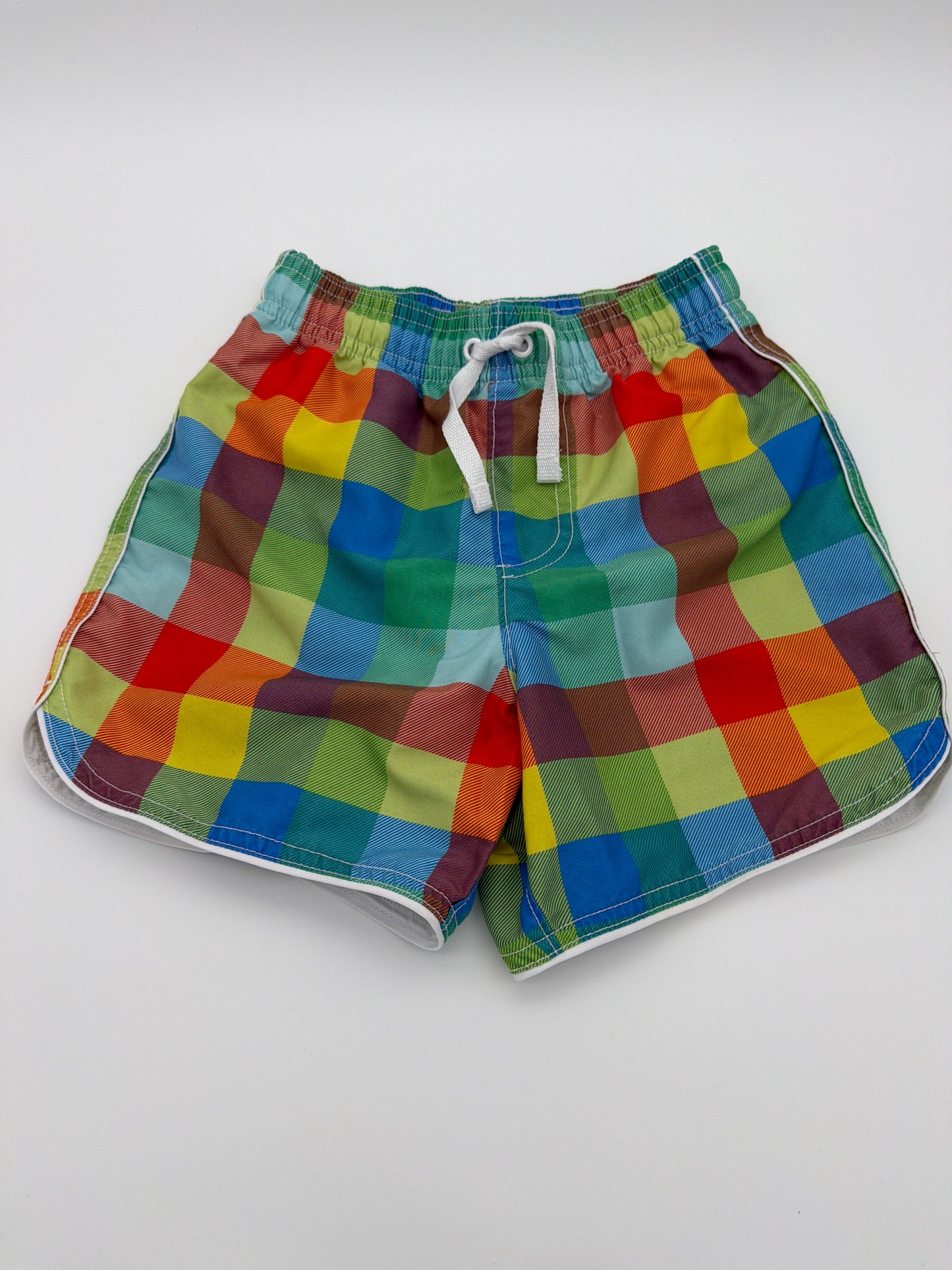 Hanna Anderson Multi Plaid Swim Trunks