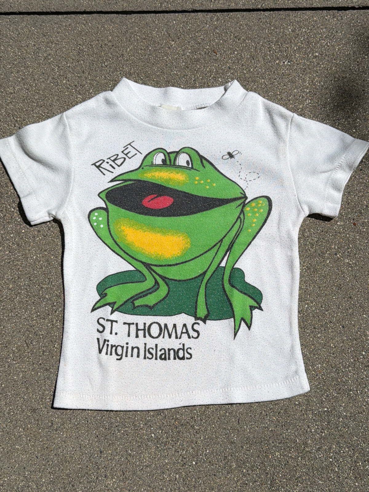 VNTG Souvenier "frog St.Thomas" T-shirt, Size:3/4Y