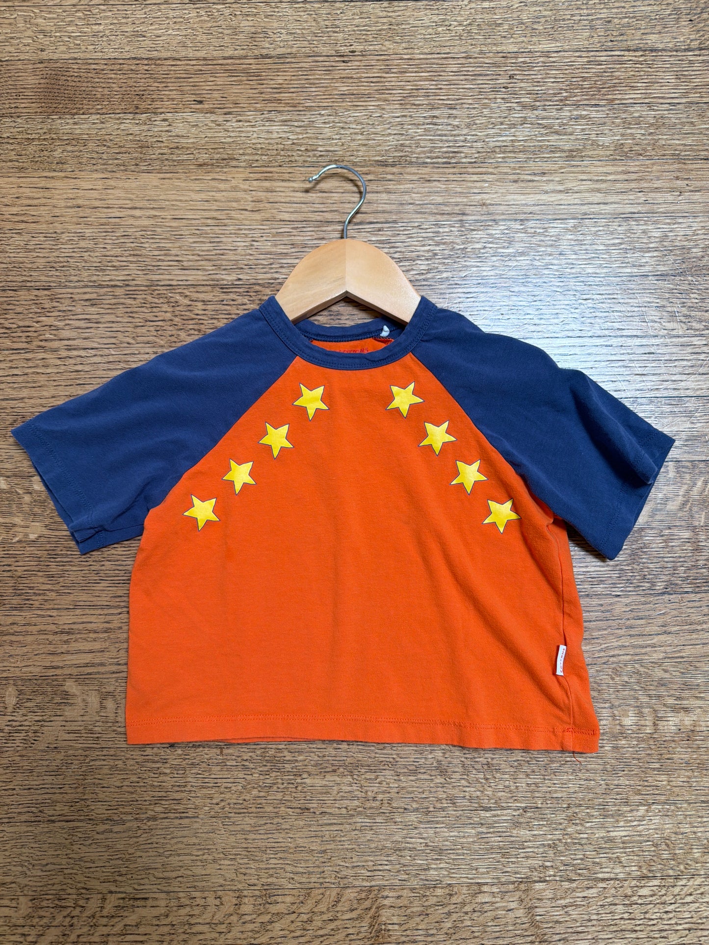 TINYCOTTONS crop stars t-shirt, size:3Y