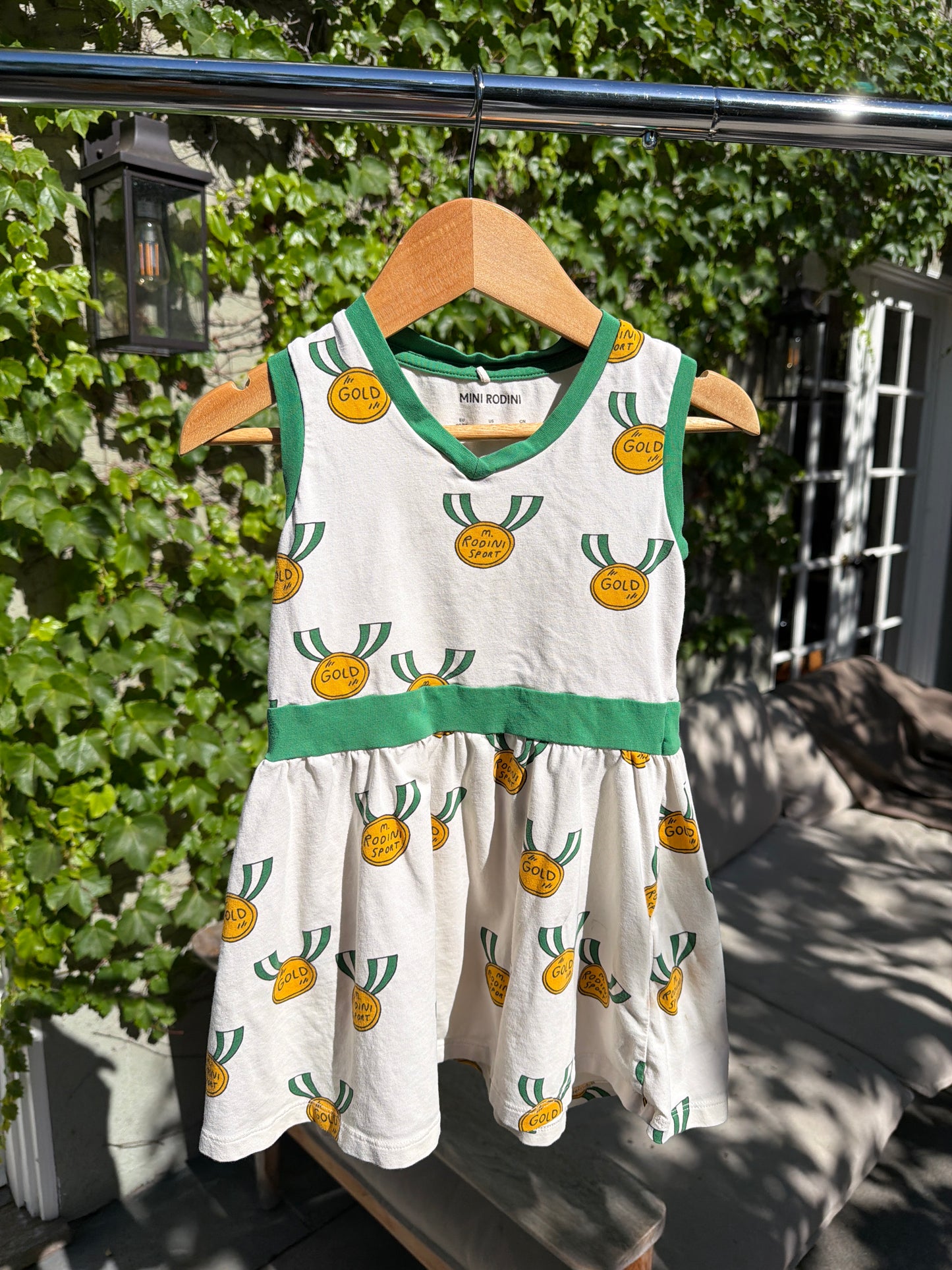 MINI RODINI “gold”dress, size:1.5y-3y