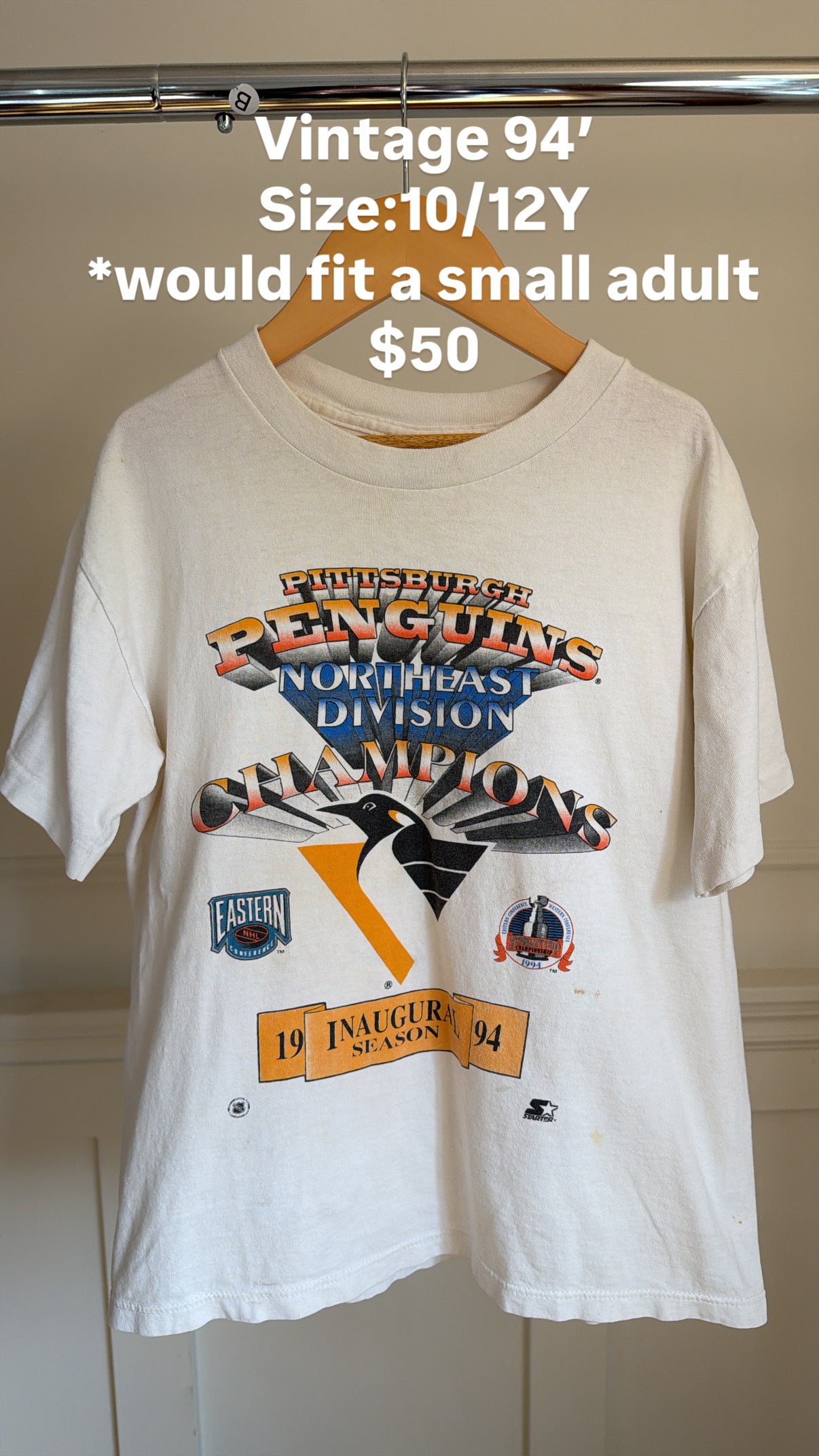Vintage Pittsburg Penguins 94' Hockey t-shirt, 10-12Y
