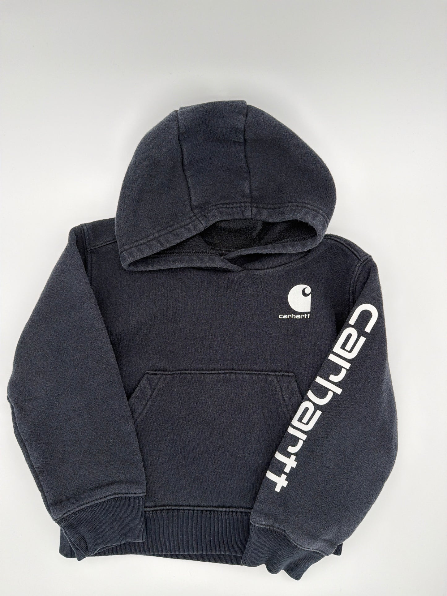 Vintage Carhartt Black Hooded Sweatshirt, size: 4Y