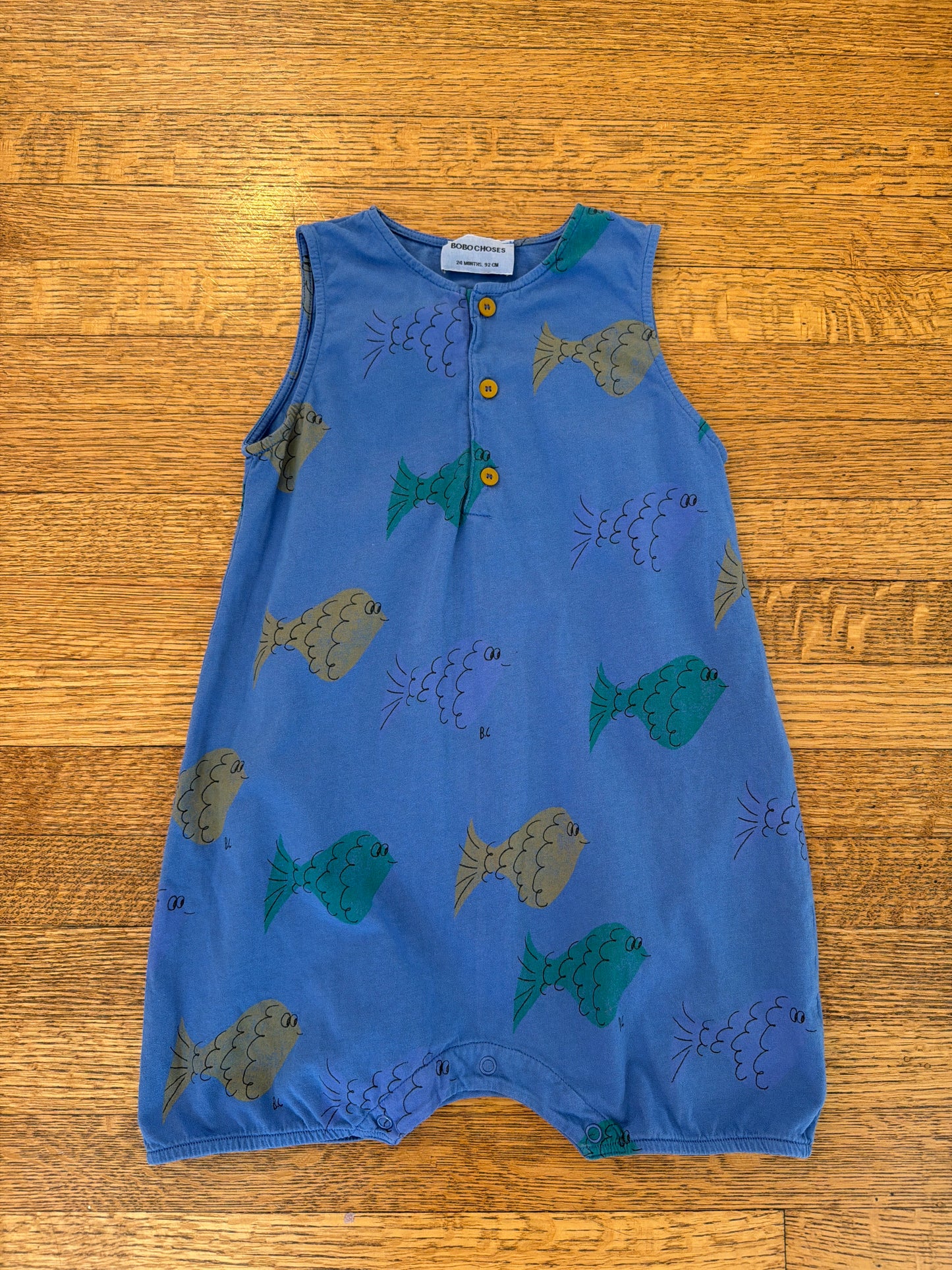 BOBO CHOSES blue fish onesie,size:24M
