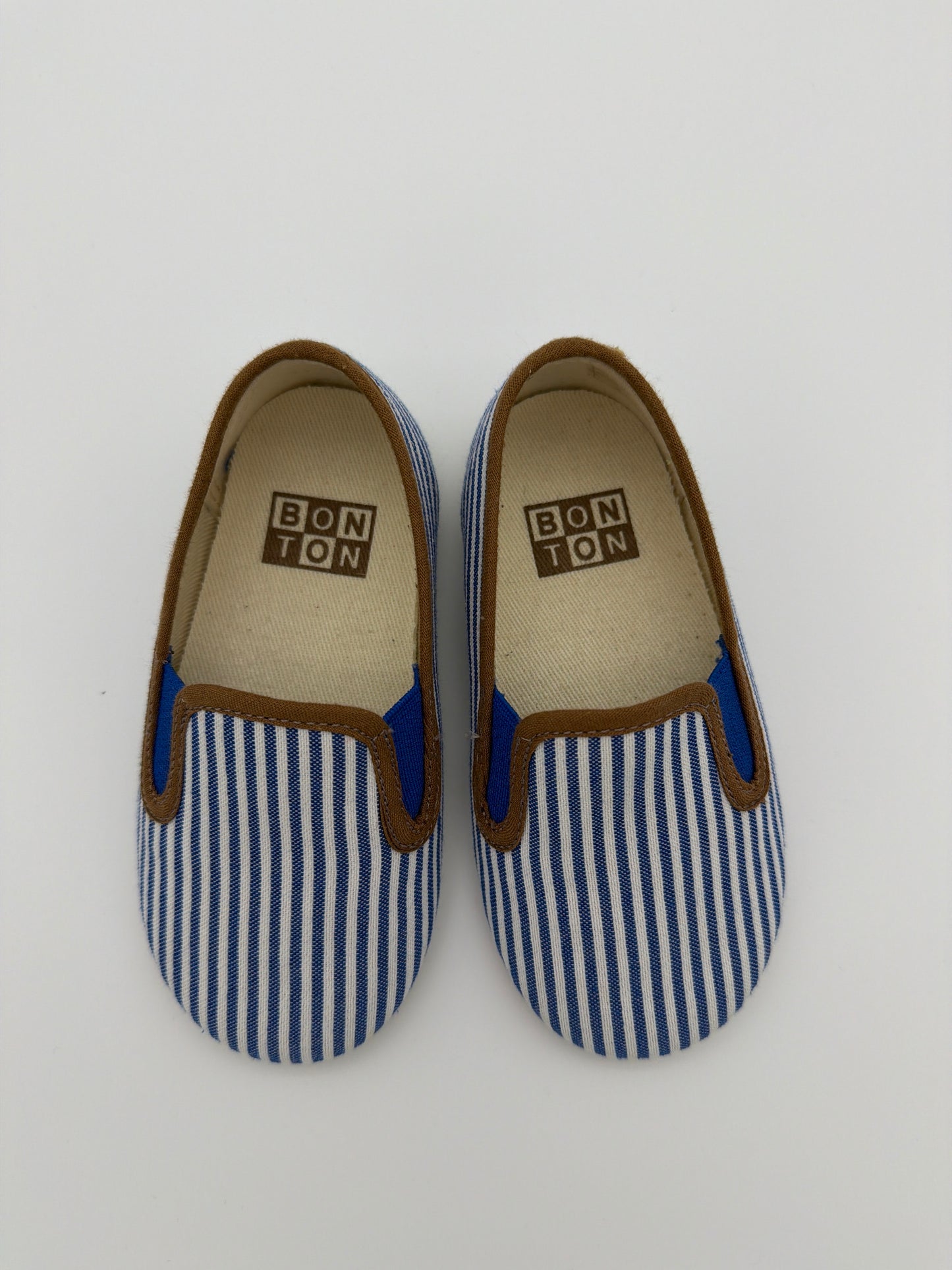 Bonton Stripe Blue Slip On Shoes, size:24