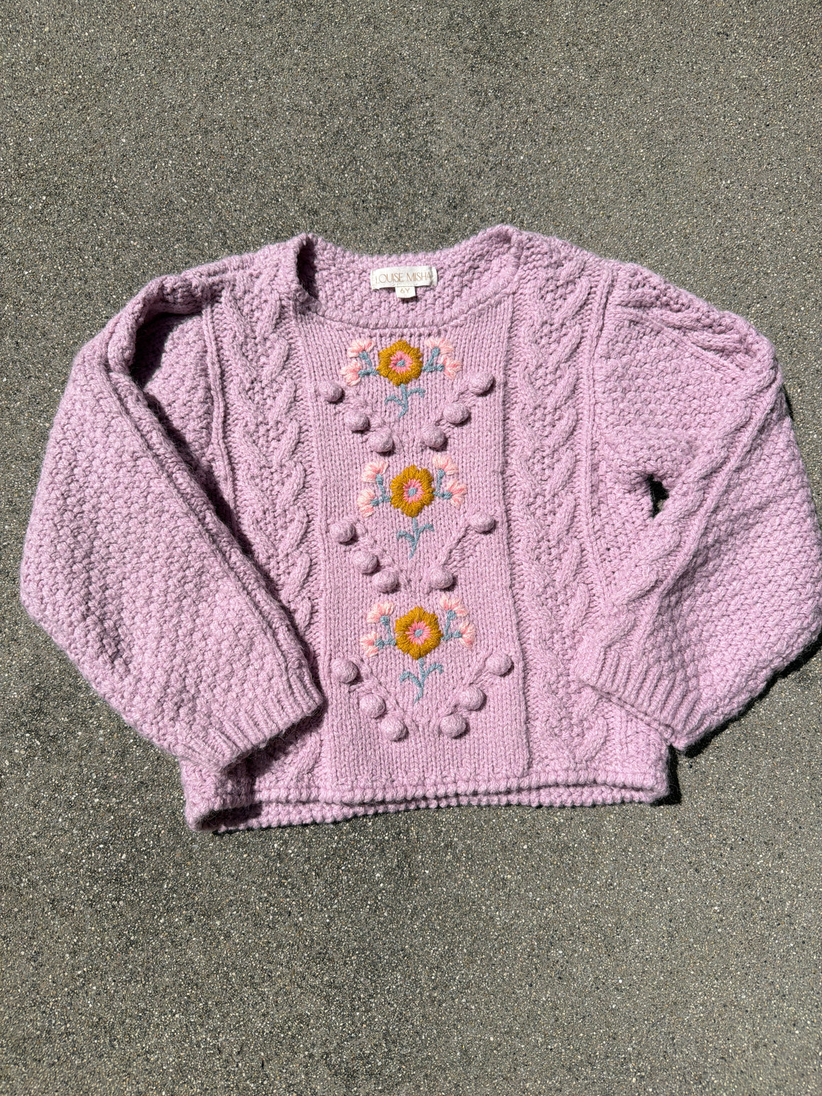 Preloved Louse Misha Purple Floral Sweater, Size:6Y