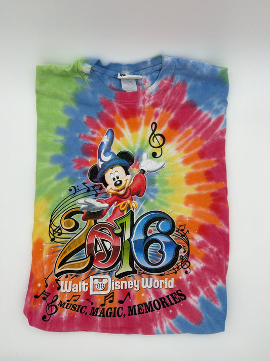 Vintage 06' Adult Disney tie-dye t-shirt ( music,magic,memories), size: M