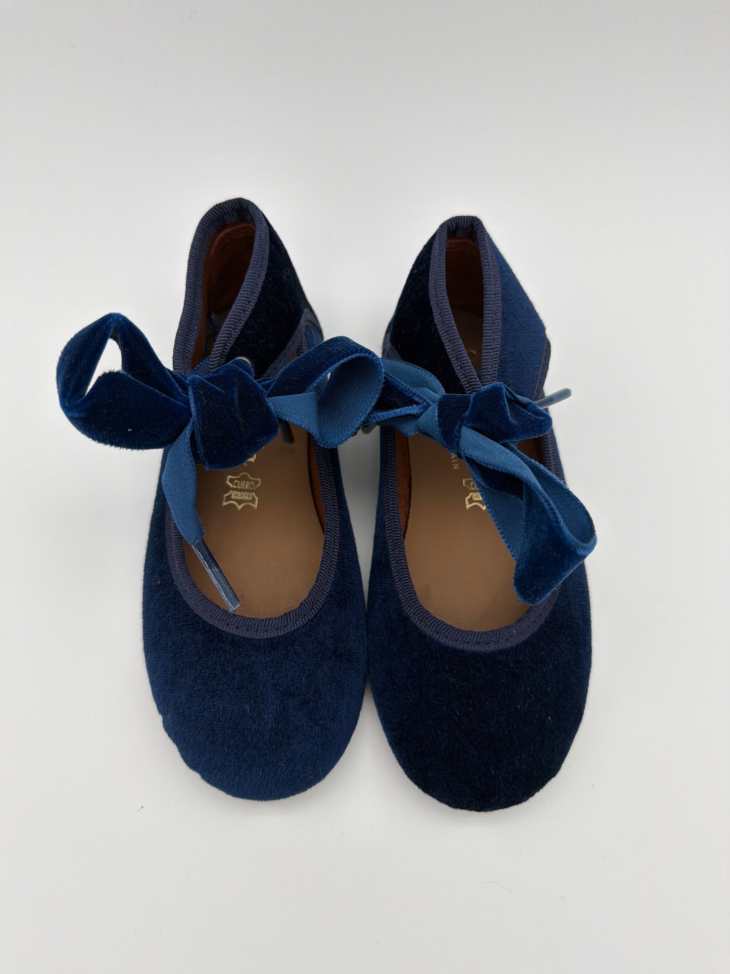 La Coqueta Navy Velvet Bow Mary Jane, size:27