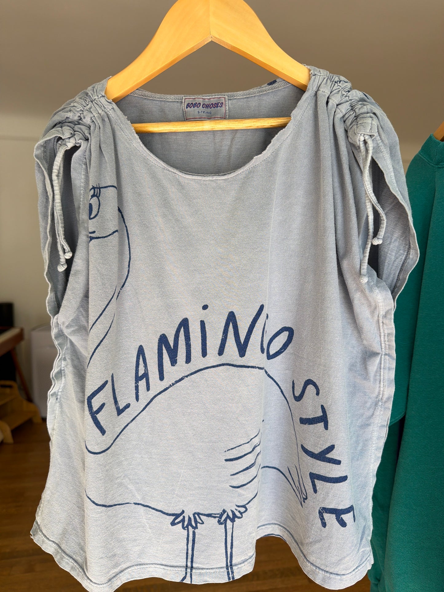 BOBO CHOSES blue flamingo tank, size: 5/7Y