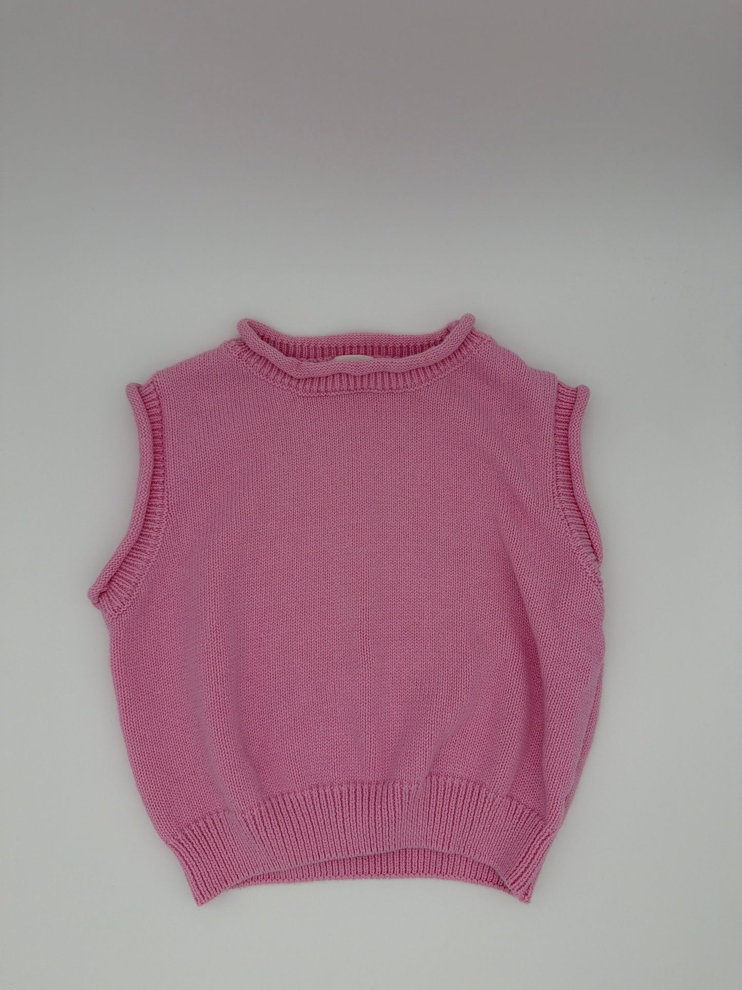 Fostered Collection Pink Knitted Cotton Tank, Size:3Y