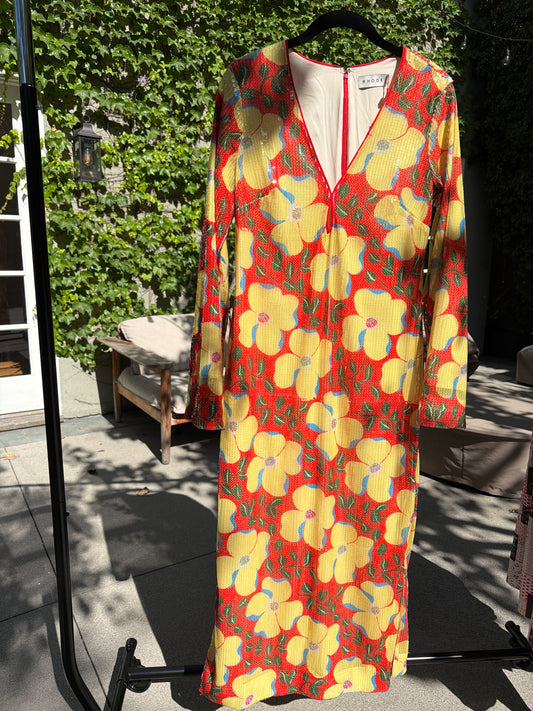 RHODE sequin floral dress, Size:2