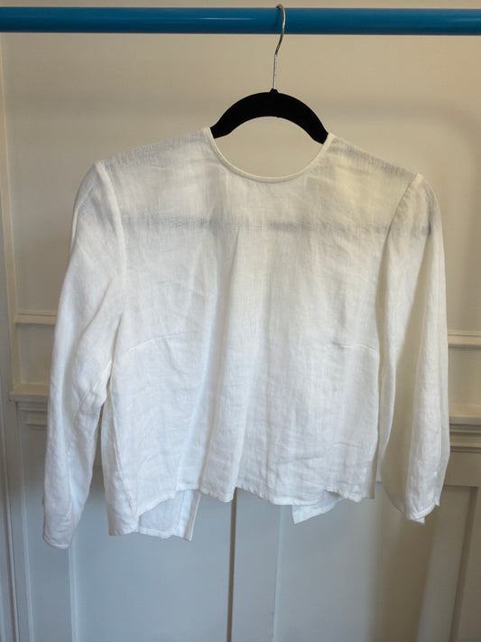 Preloved ZII ROPA tie back linen top, size:s