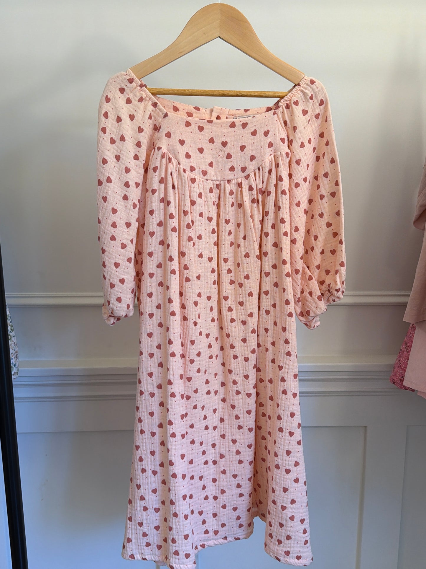 Tocoto Vintage Pink Heart Dress, size:10Y