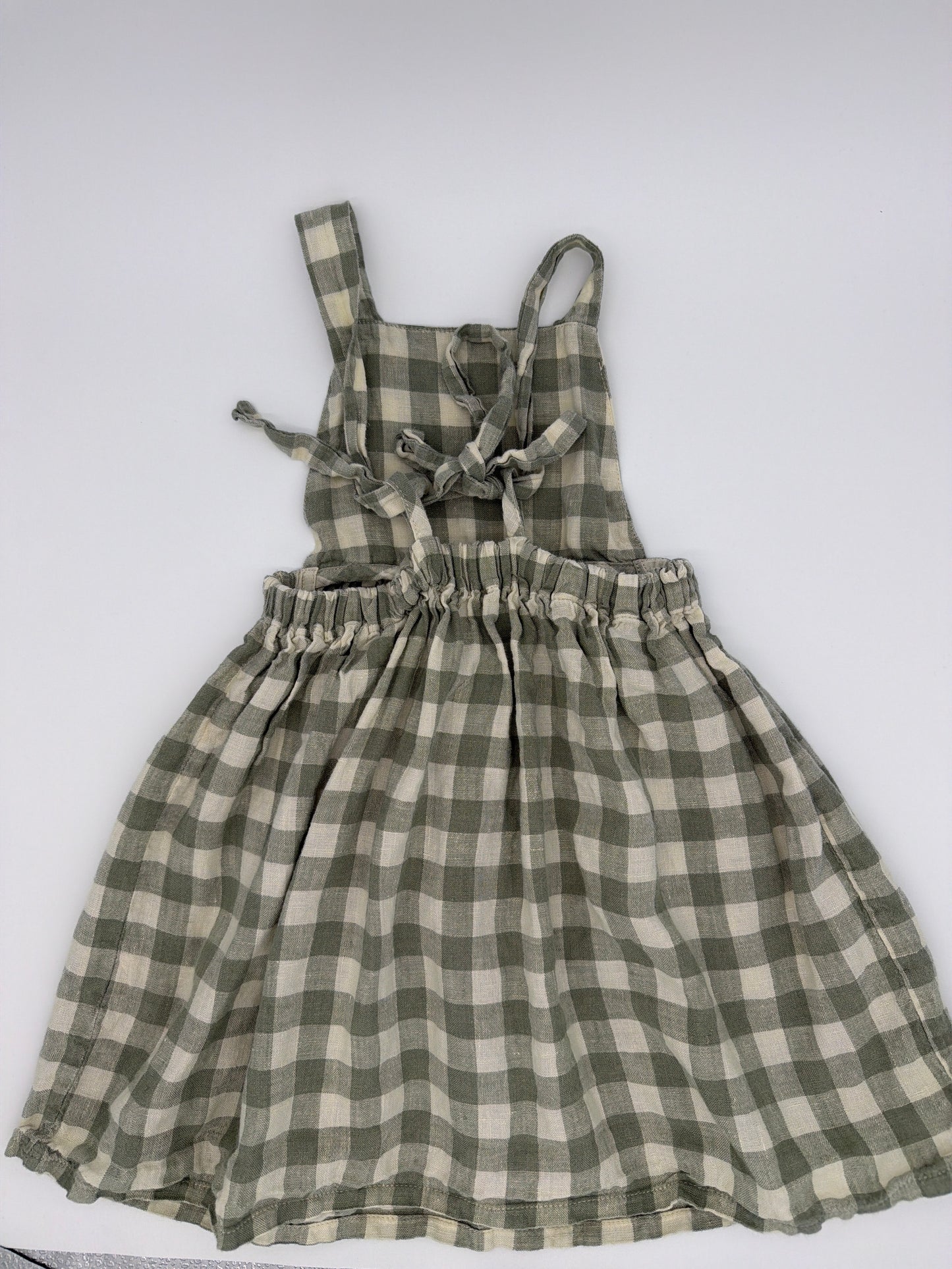 NELLIE QUATS Green Gingham Pinafore, Size: 18/24M