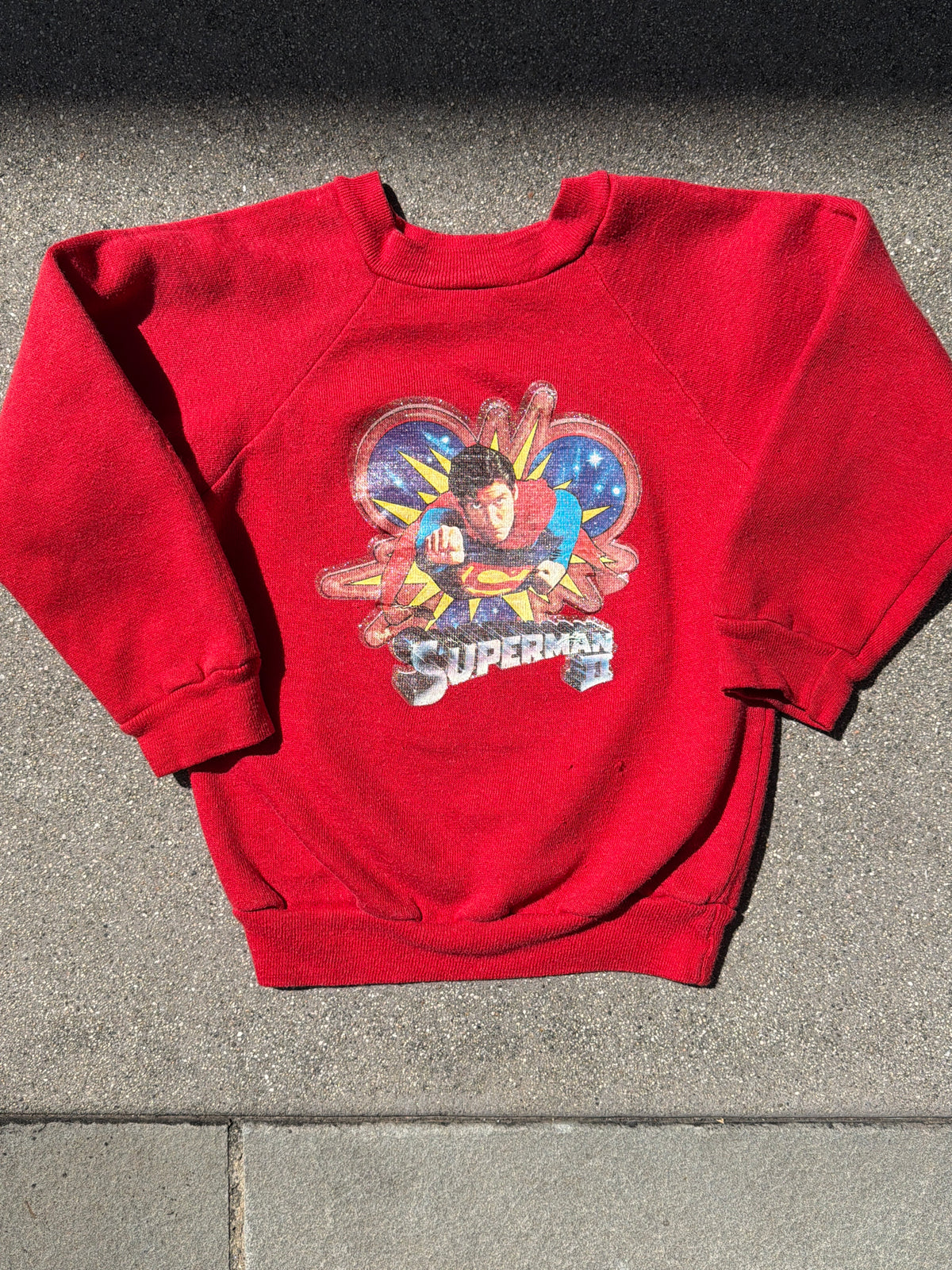 VNTG Red Superman II Sweatshirt, Size:7Y