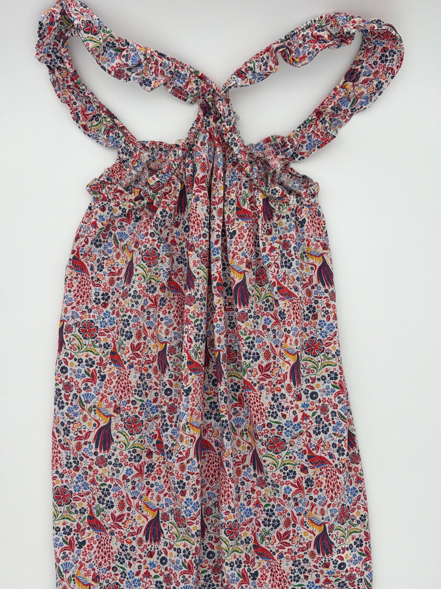 Liberty for crewcuts multi peacock dress,size:4/5Y
