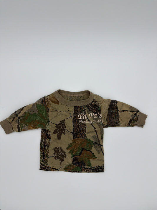 Vintage Camo long sleeve Pa Pas hunting buddy, size: NB