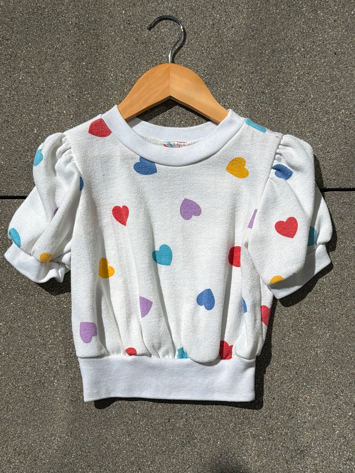 VNTG 1/2 Pint Hearts Short Sleeve, Size:4/5Y