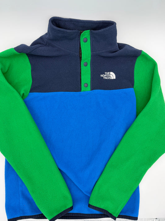 The North Face tri color  fleece pullover size: Large (14/15)
