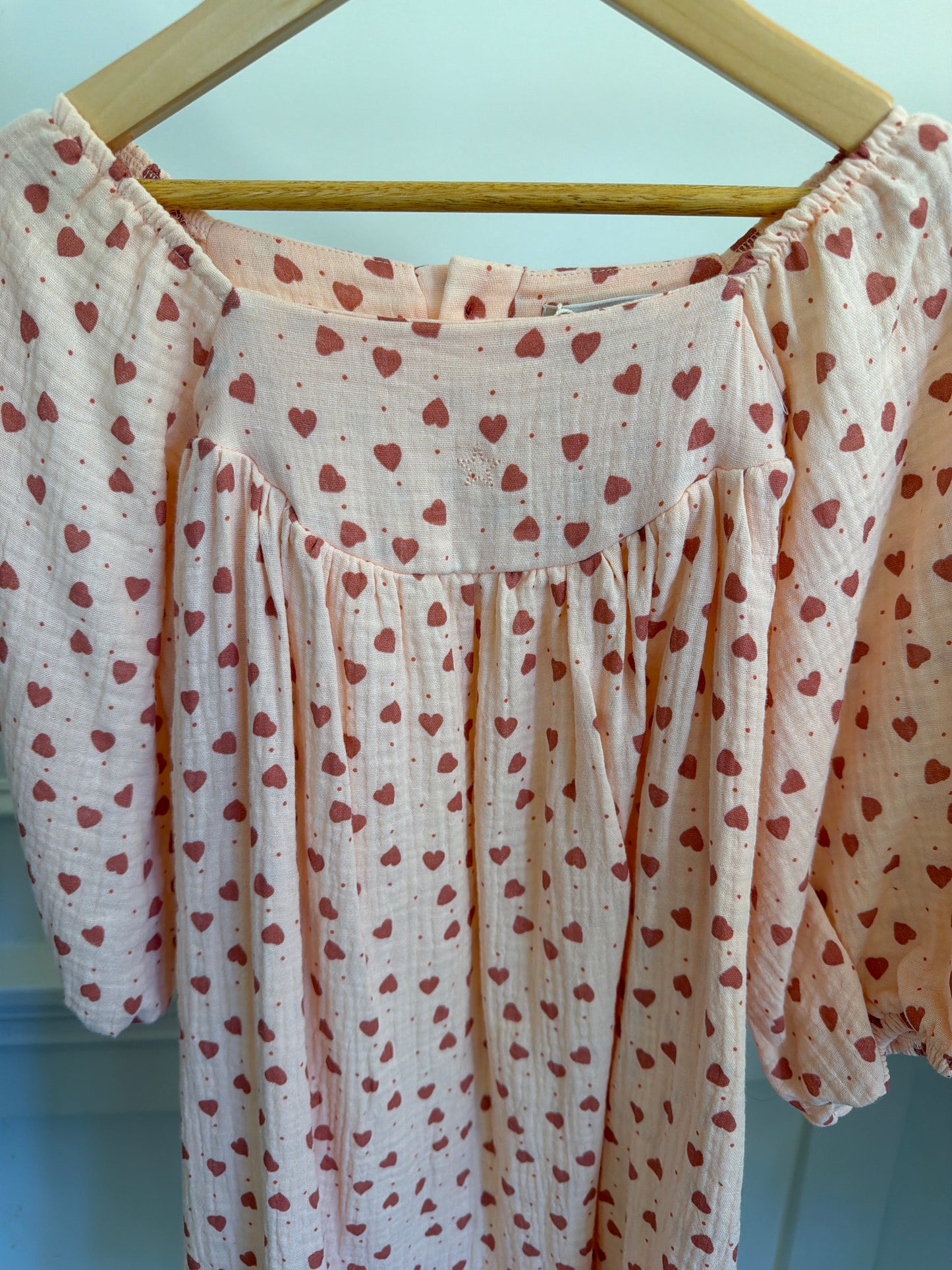 Tocoto Vintage Pink Heart Dress, size:10Y