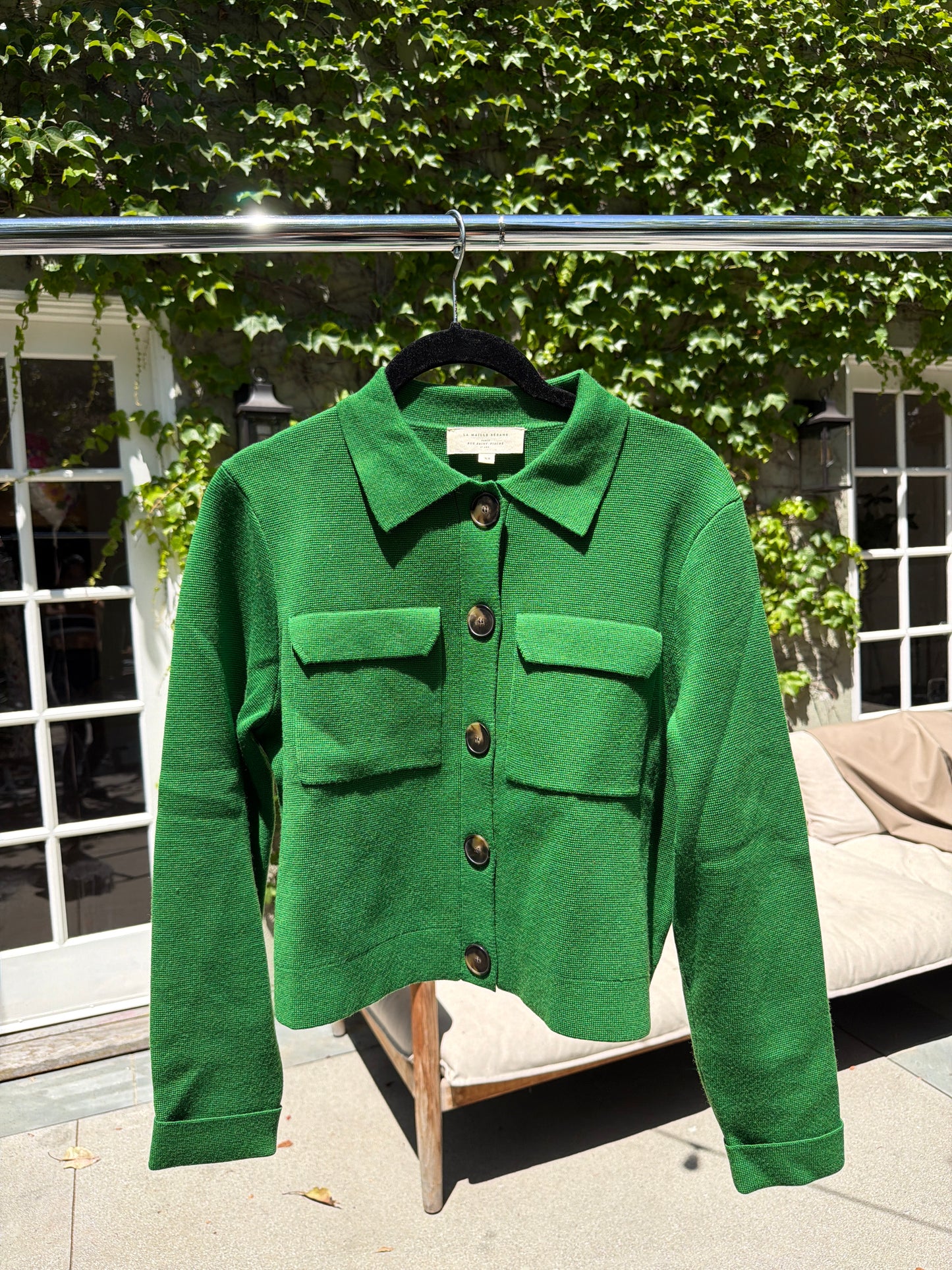 Sézane Green Cardigan, size: XS