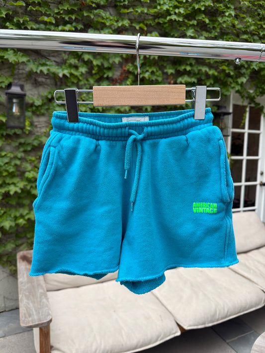 Preloved American Vintage BlueSweat Shorts, Size:7Y