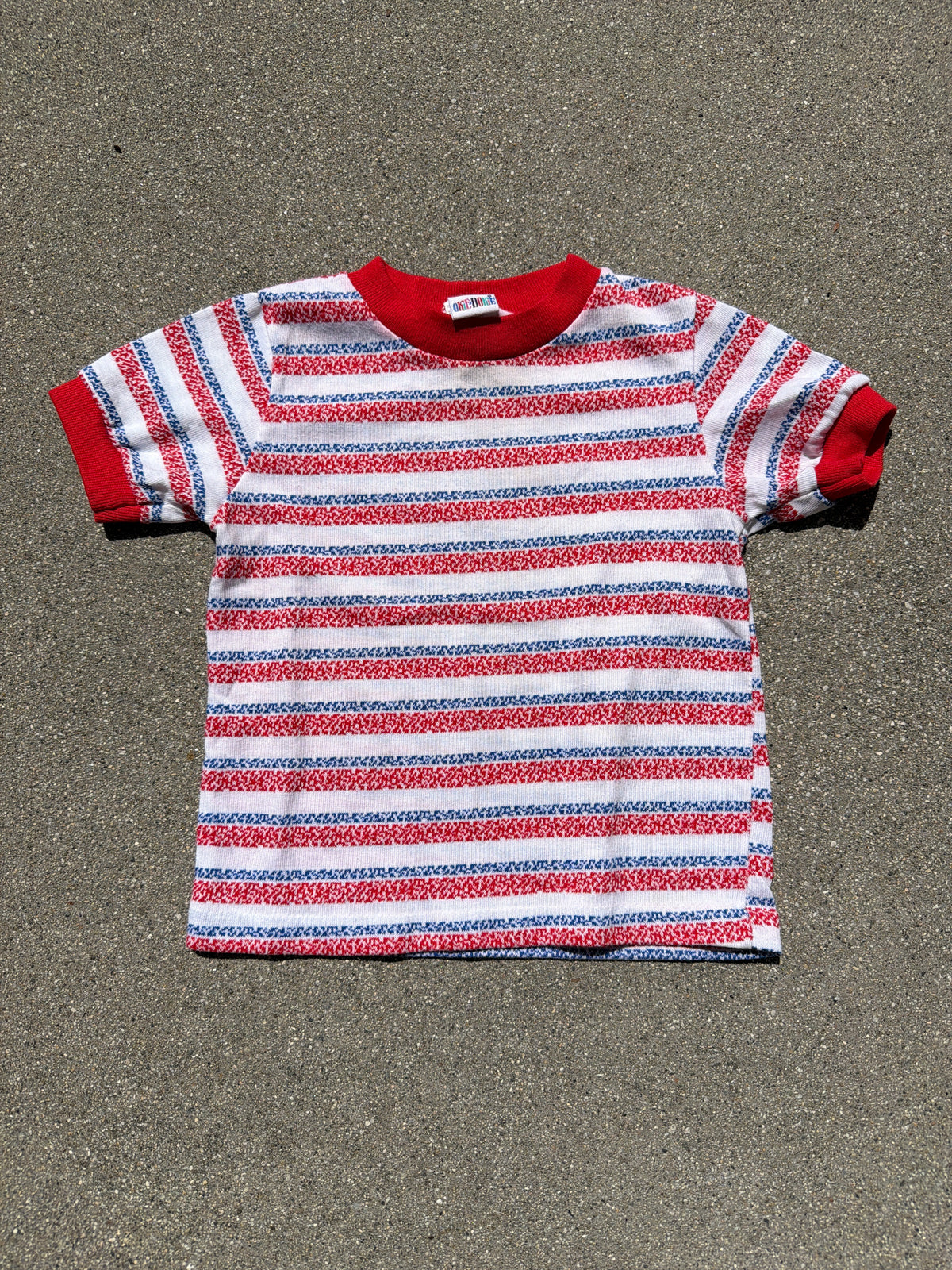 VNTG Okie Dokie Stripe red/blue/white T-Shirt, Size:4T
