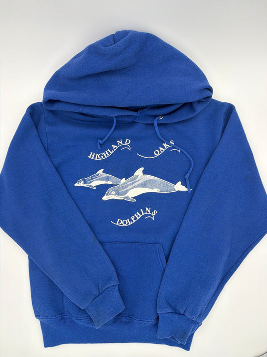 Vintage Highland Oaks Dolphins Hoodie, Size:10/12Y fits 7/9Y