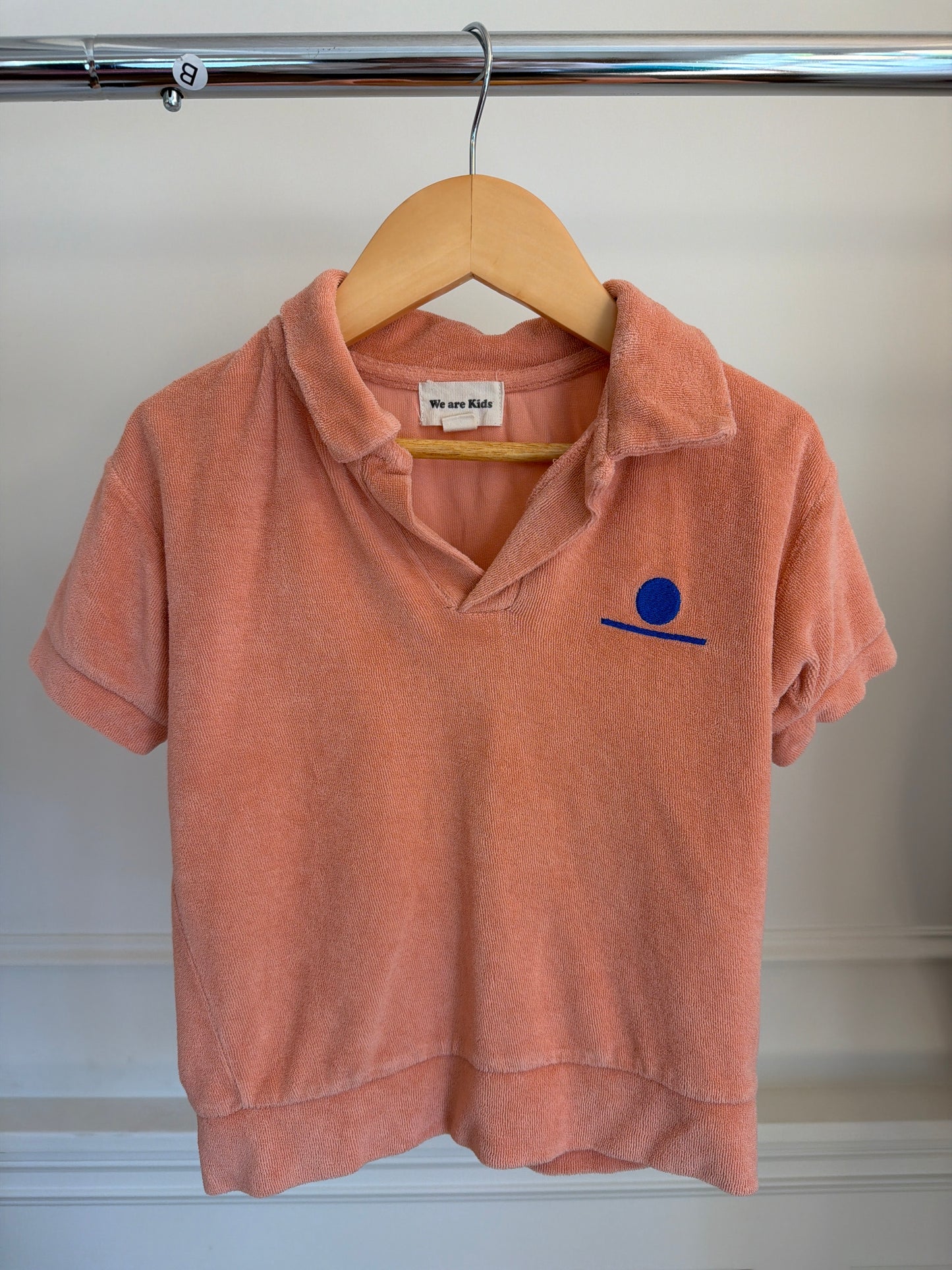 We are kids peach terrycloth collar shirt