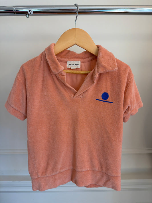 We are kids peach terrycloth collar shirt