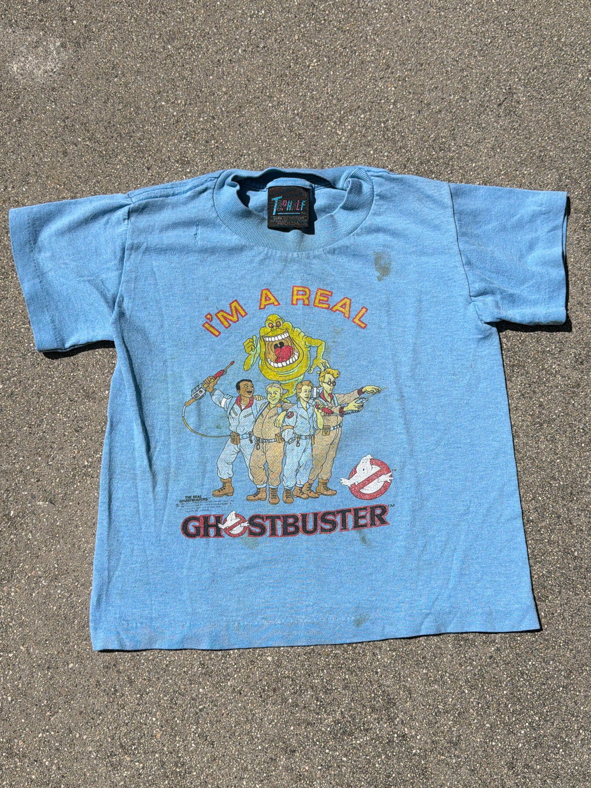 VNTG Blue Ghost Busters T-Shirt, Size:4/6