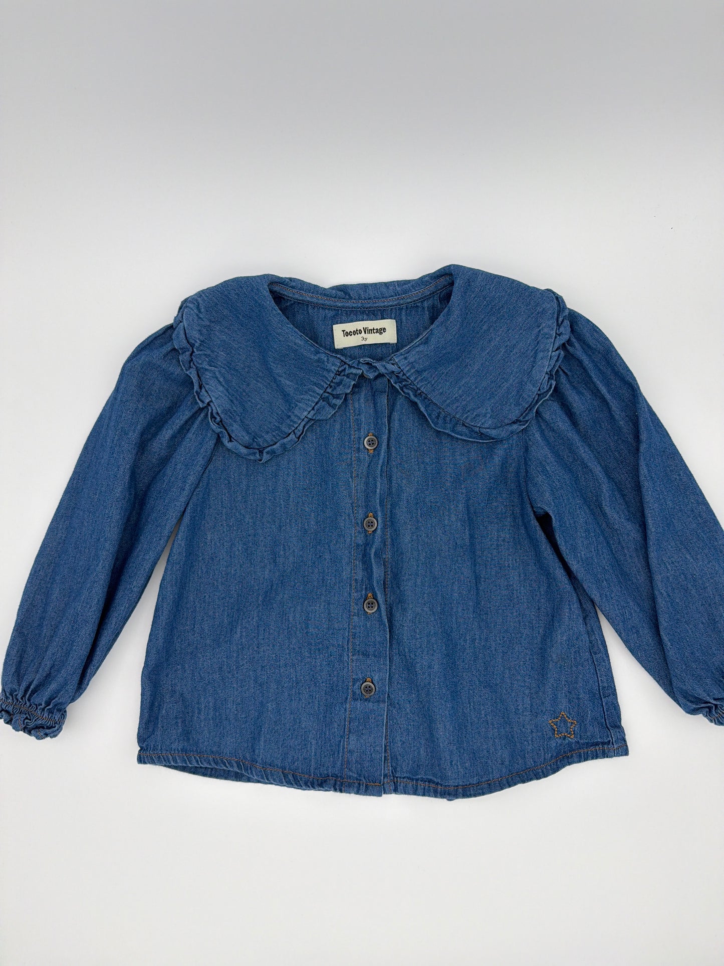 Tocoto Vintage Chambray Collar Shirt, Size 3Y