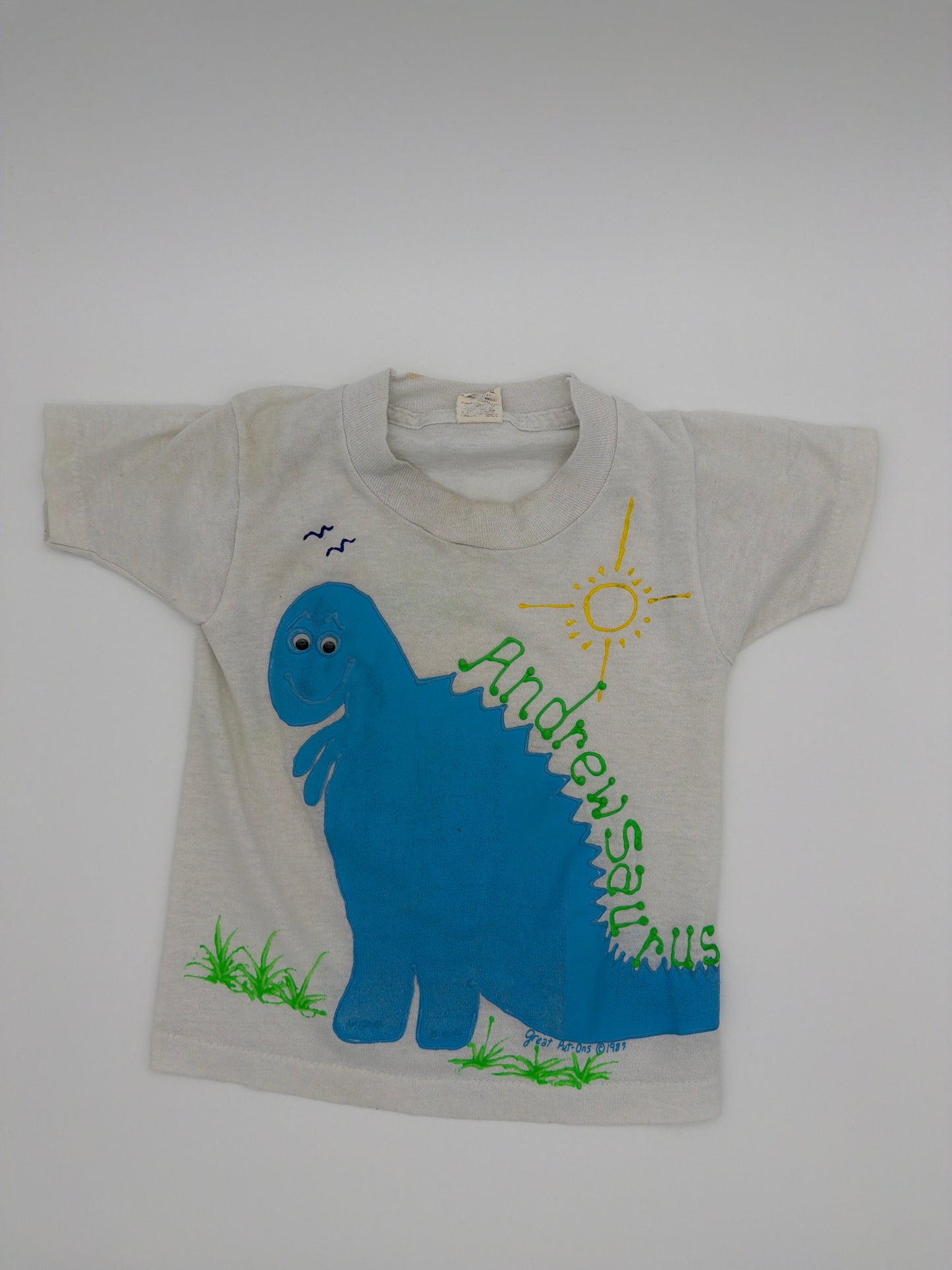 Vintage puff paint ANDREWSAURS t-shirt, 2Y
