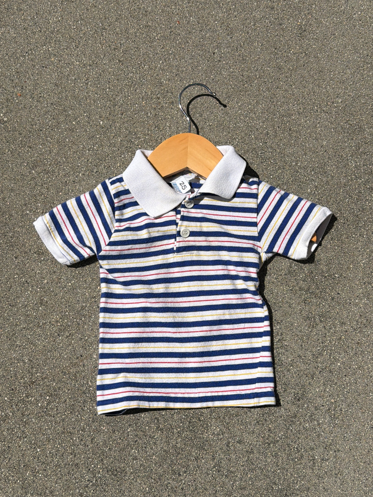 VNTG Little Set Stripe Short Sleeve Polo Red,Yellow,Blue, Size:12M