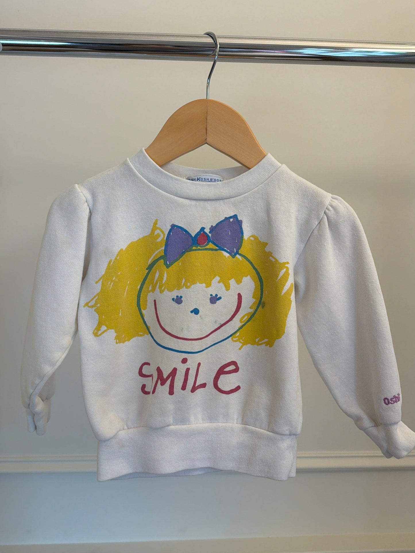 Vintage Oshkosh Smile Sweatshirt, size:4T
