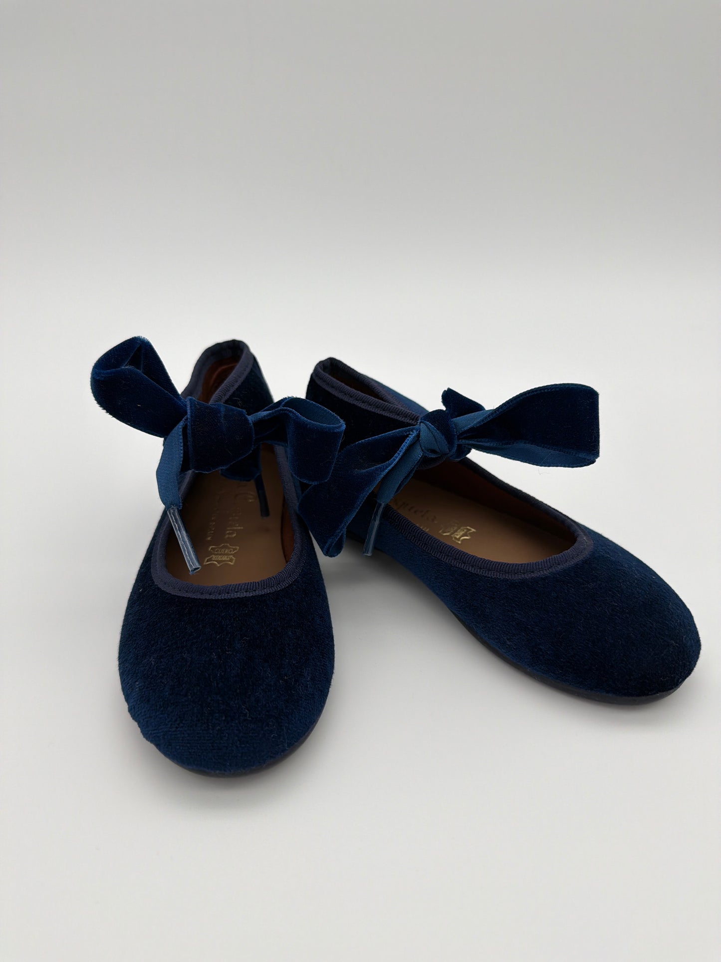 La Coqueta Navy Velvet Bow Mary Jane, size:27