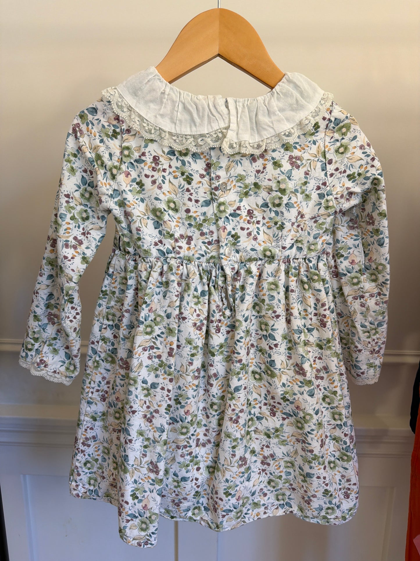 La Coqueta green, purple, blue floral dress, size:4Y