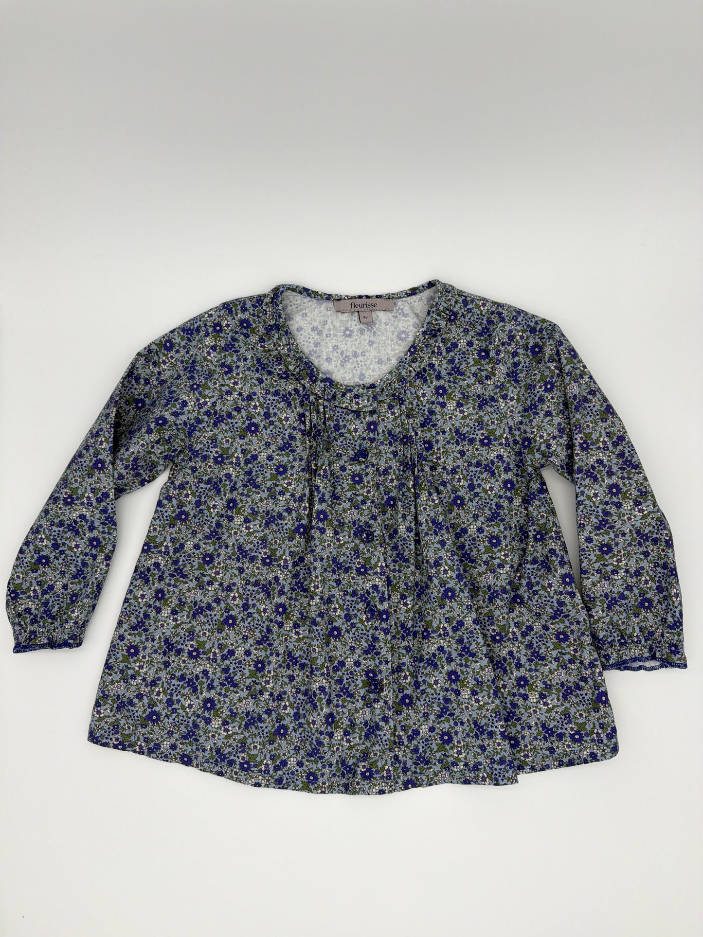 Fleurisse blue floral dress, size:3Y