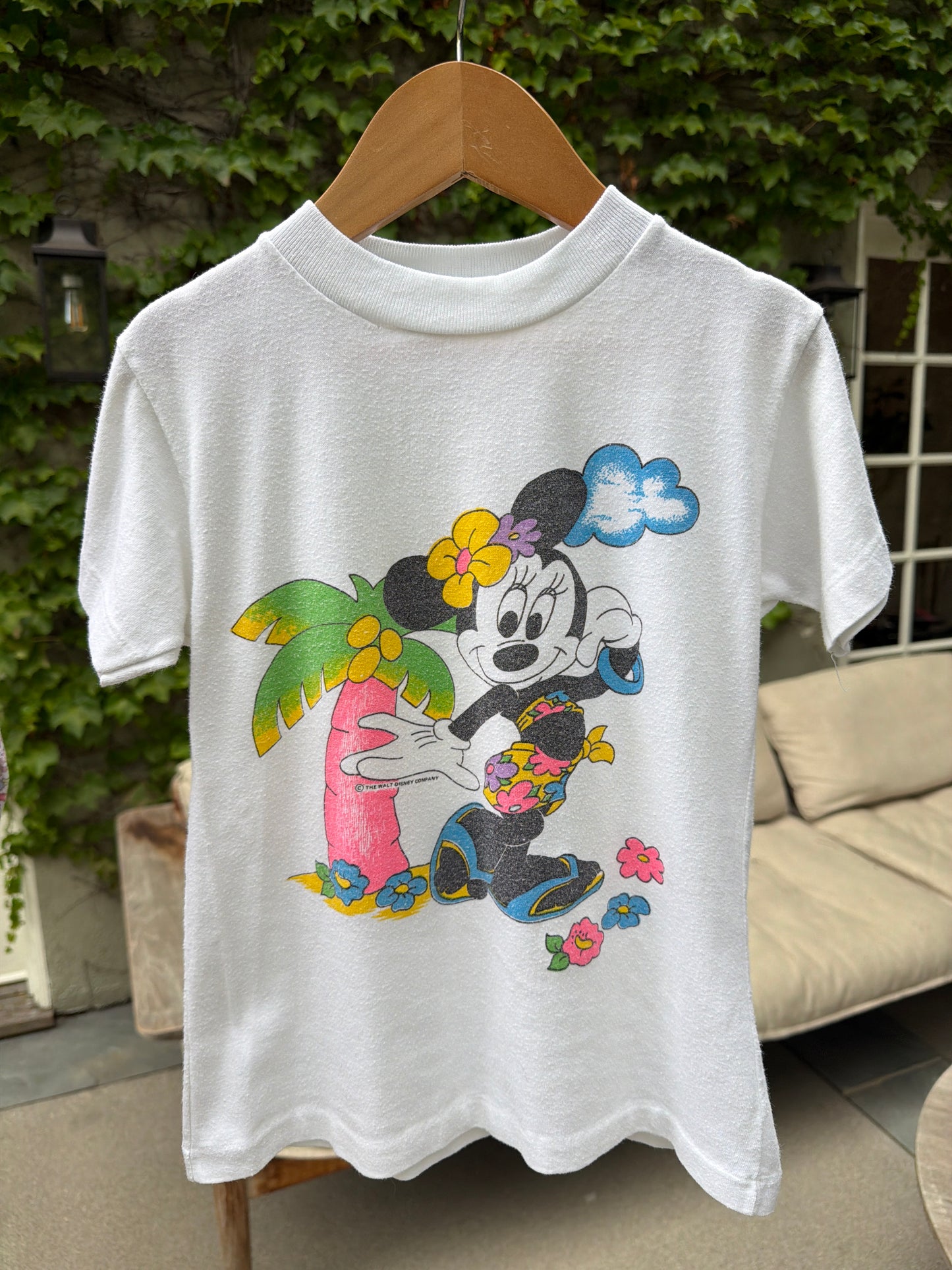 Vintage Minnie Mouse Beach T-Shirt, Size:5/6Y