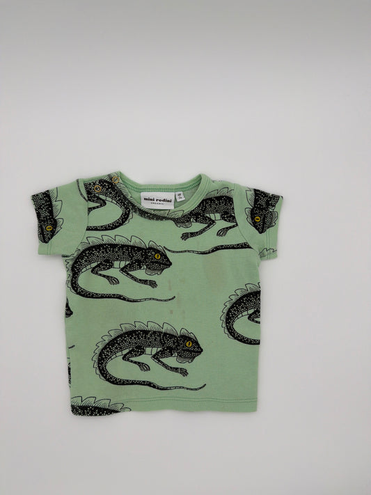 Mini Rodini Green Lizard t-shirt, size: 6/9M